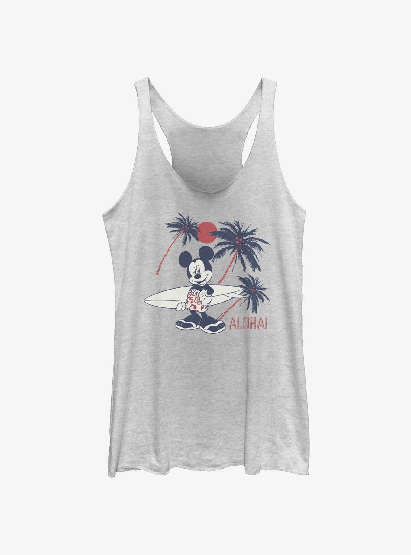Disney Mickey Mouse Mickey Aloha Womens Tank, WHITE HTR, hi-res