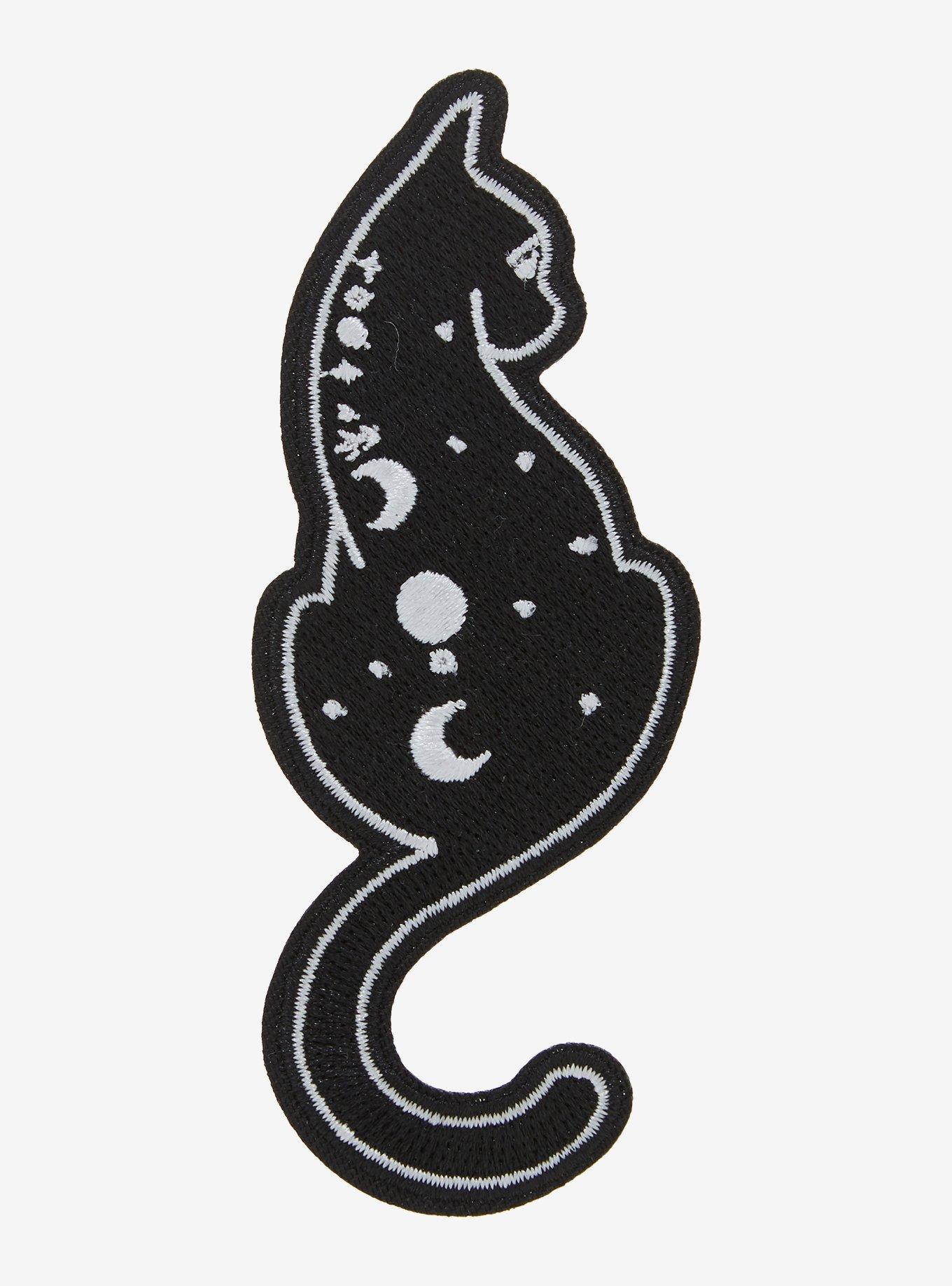 Black Cat Moon Phase Patch, , hi-res
