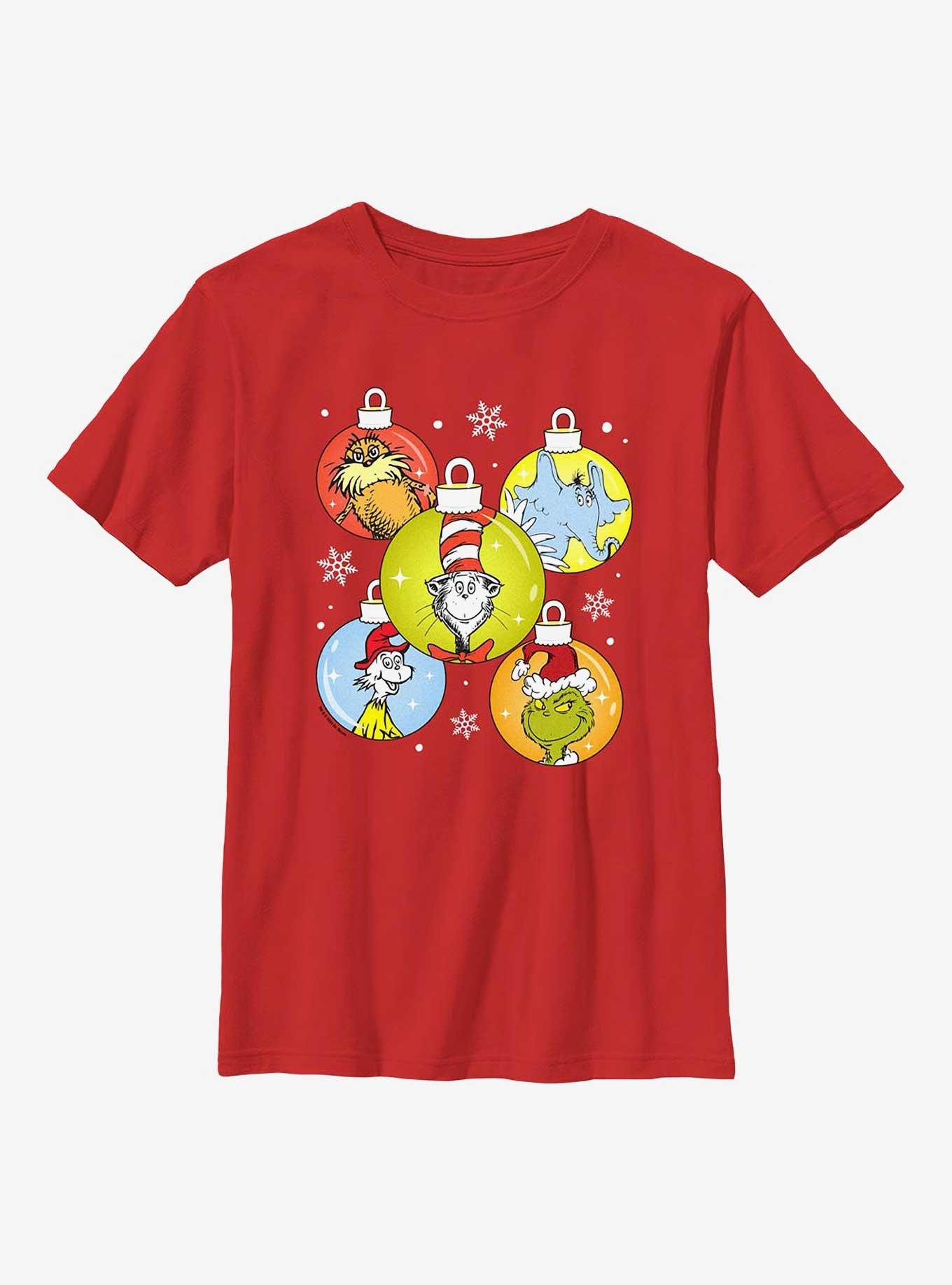 Dr Seuss Christmas Spheres Youth T-Shirt, , hi-res
