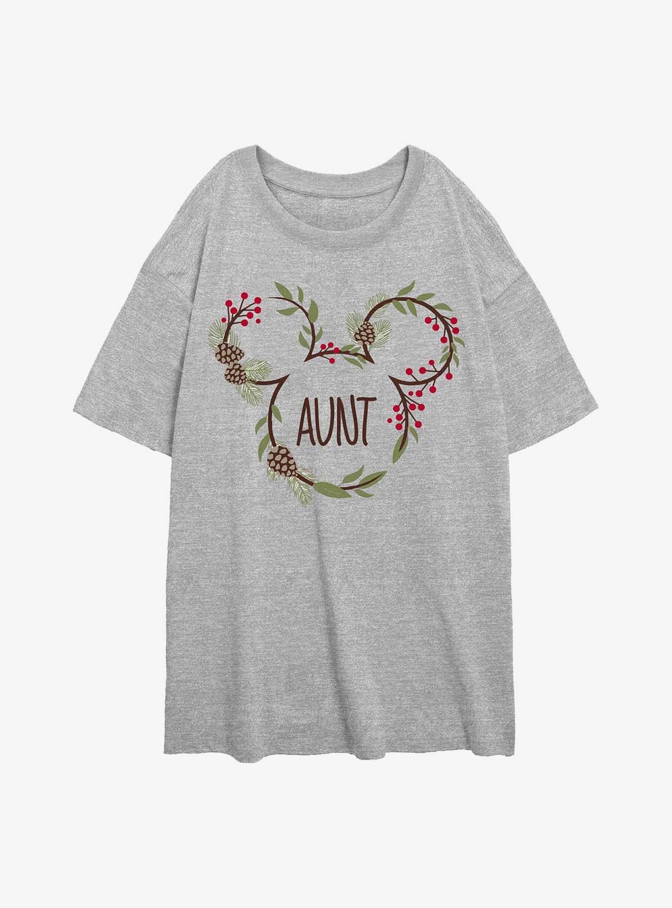 Mickey Mouse Aunt Xmas Ears Womens Oversized T-Shirt, , hi-res