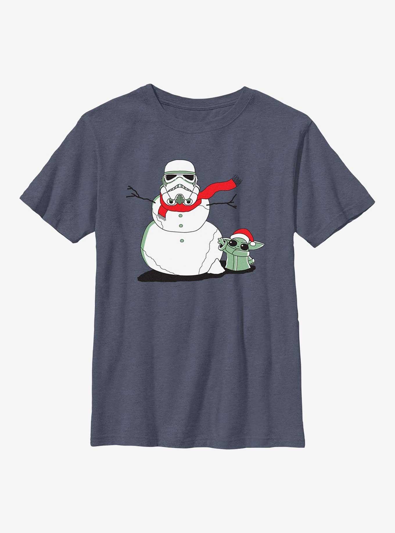 The Mandalorian Grogu Snowman Youth T-Shirt, , hi-res