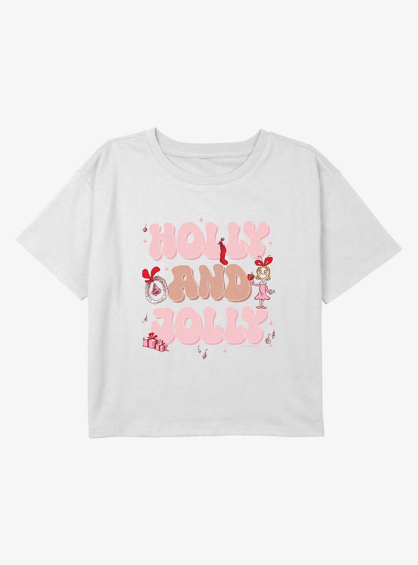 Dr Seuss Holly And Jolly Youth Girls Boxy Crop T-Shirt, , hi-res