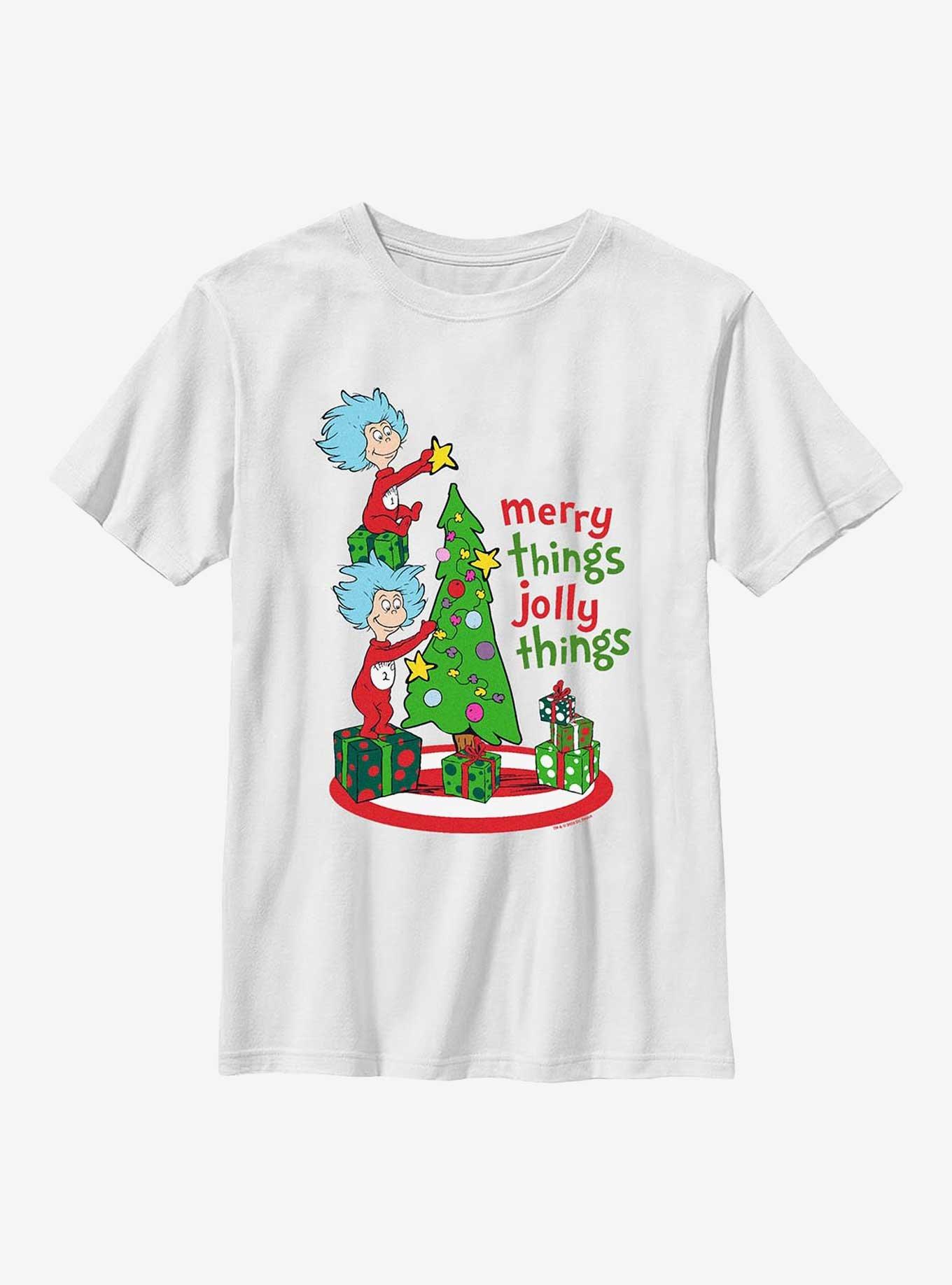 Dr Seuss Merry Things Jolly Things Youth T-Shirt, , hi-res