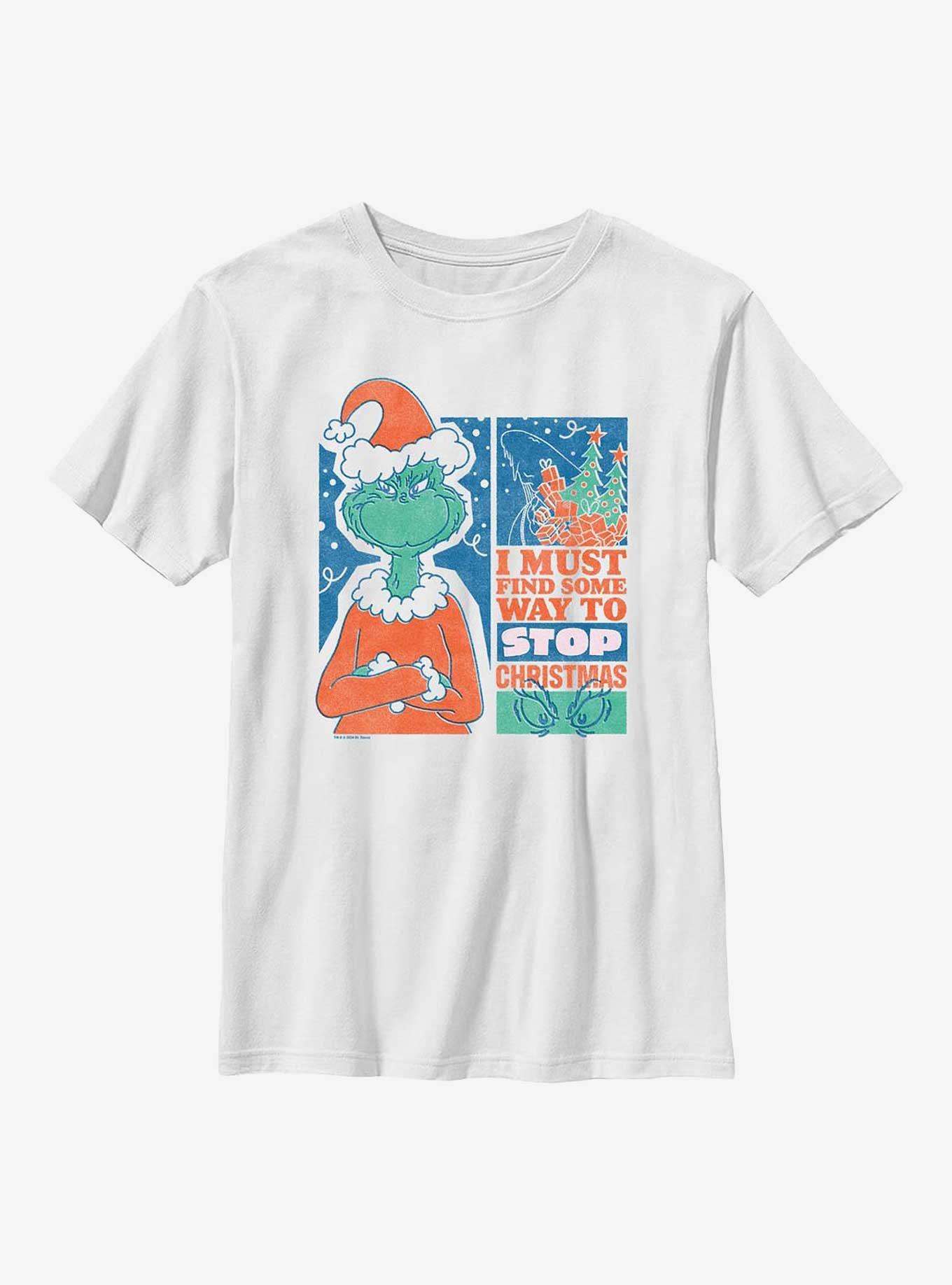 Dr Seuss Must Stop Christmas Youth T-Shirt, WHITE, hi-res