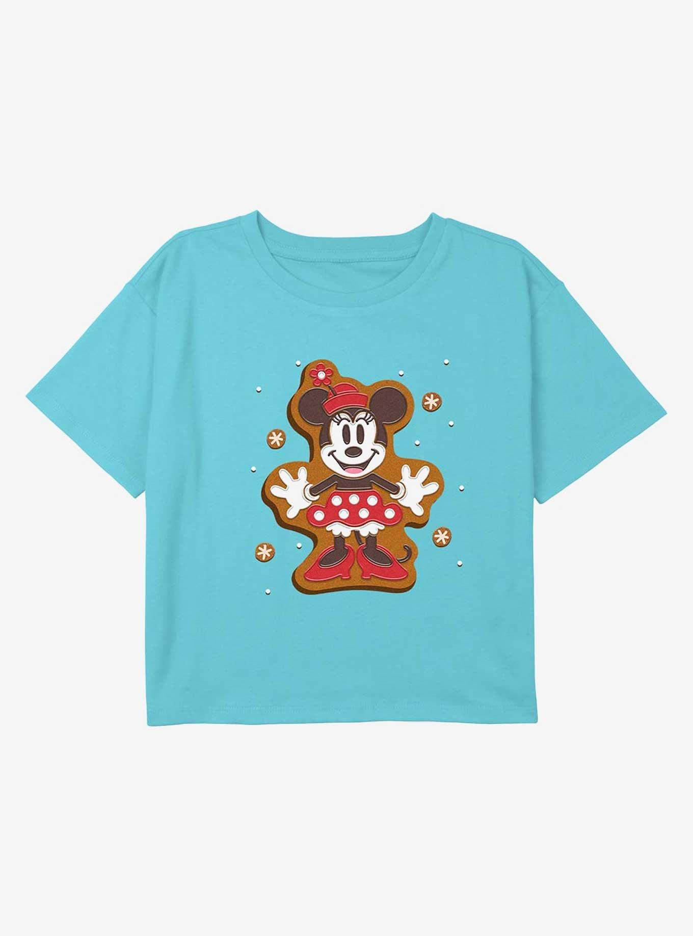 Minnie Mouse Minnie Gingerbread Youth Girls Boxy Crop T-Shirt, BLUE, hi-res