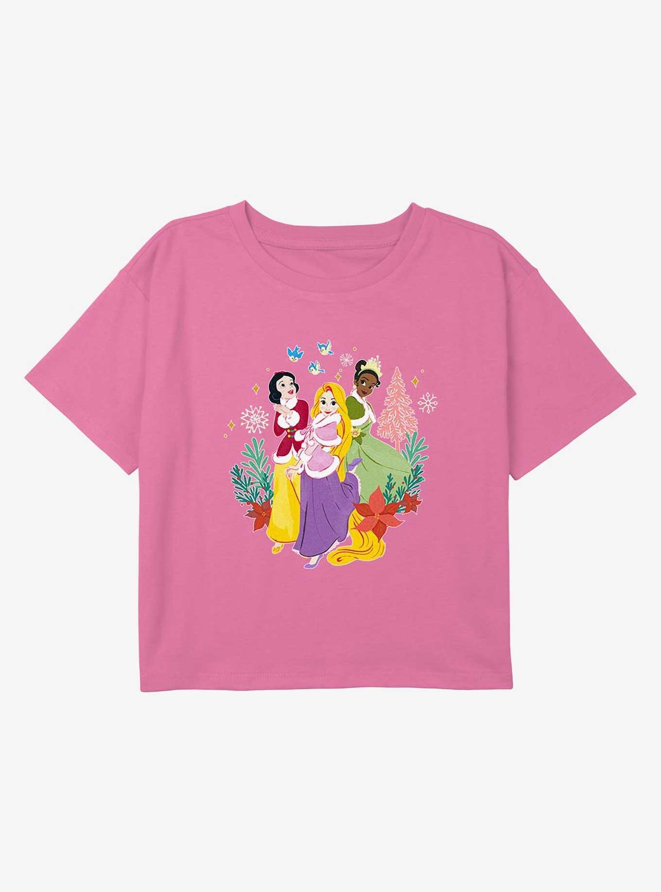 Disney Princesses Winter Princess Youth Girls Boxy Crop T-Shirt, , hi-res