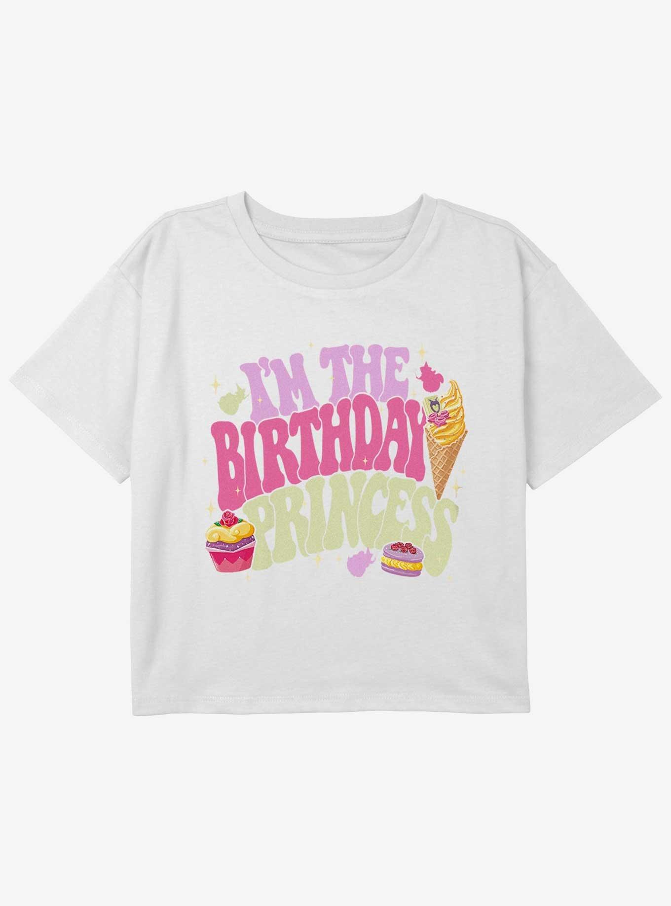 Disney Princesses Cupcake Princess Aurora Youth Girls Boxy Crop T-Shirt, WHITE, hi-res