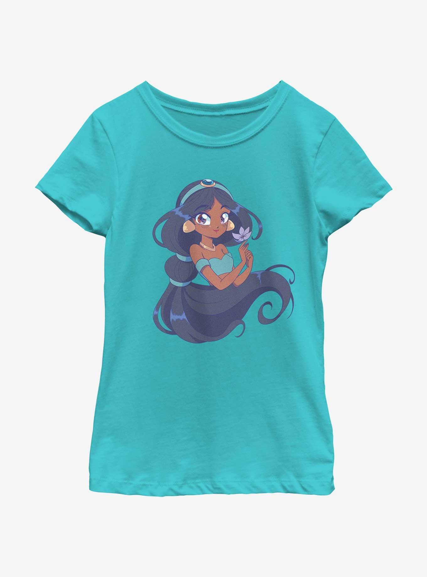 Disney Aladdin Cute Jasmine Manga Version Youth Girls T-Shirt, , hi-res