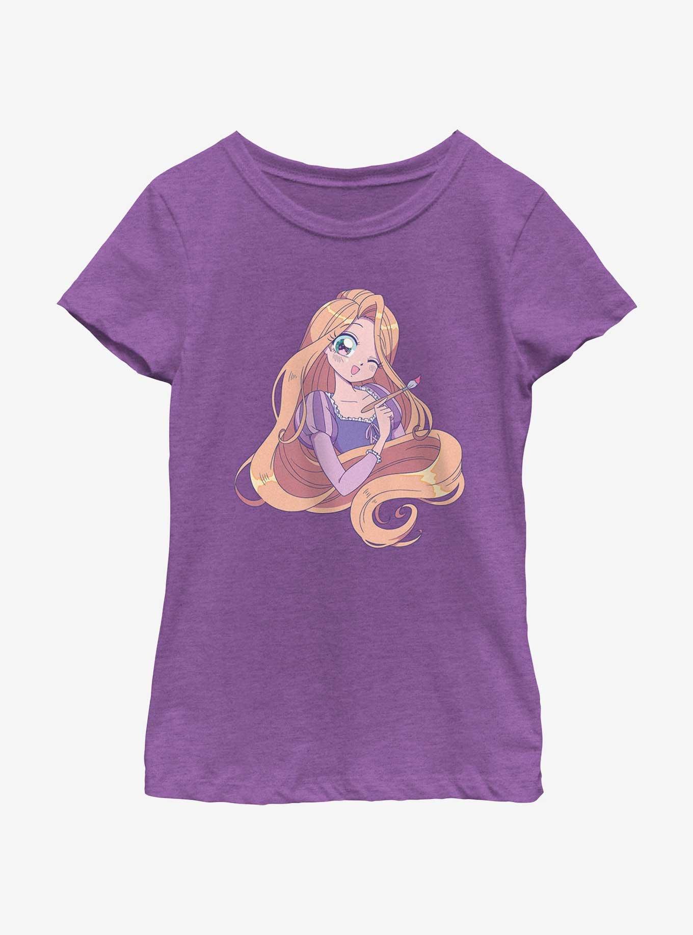 Disney Tangled Cute Rapunzel Manga Version Youth Girls T-Shirt, , hi-res