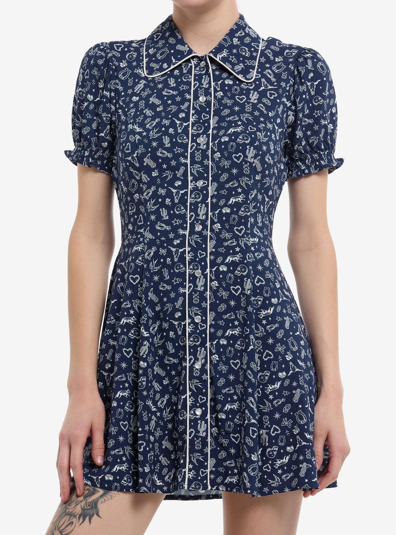 Social Collision Western Paisley Button-Up Dress, , hi-res