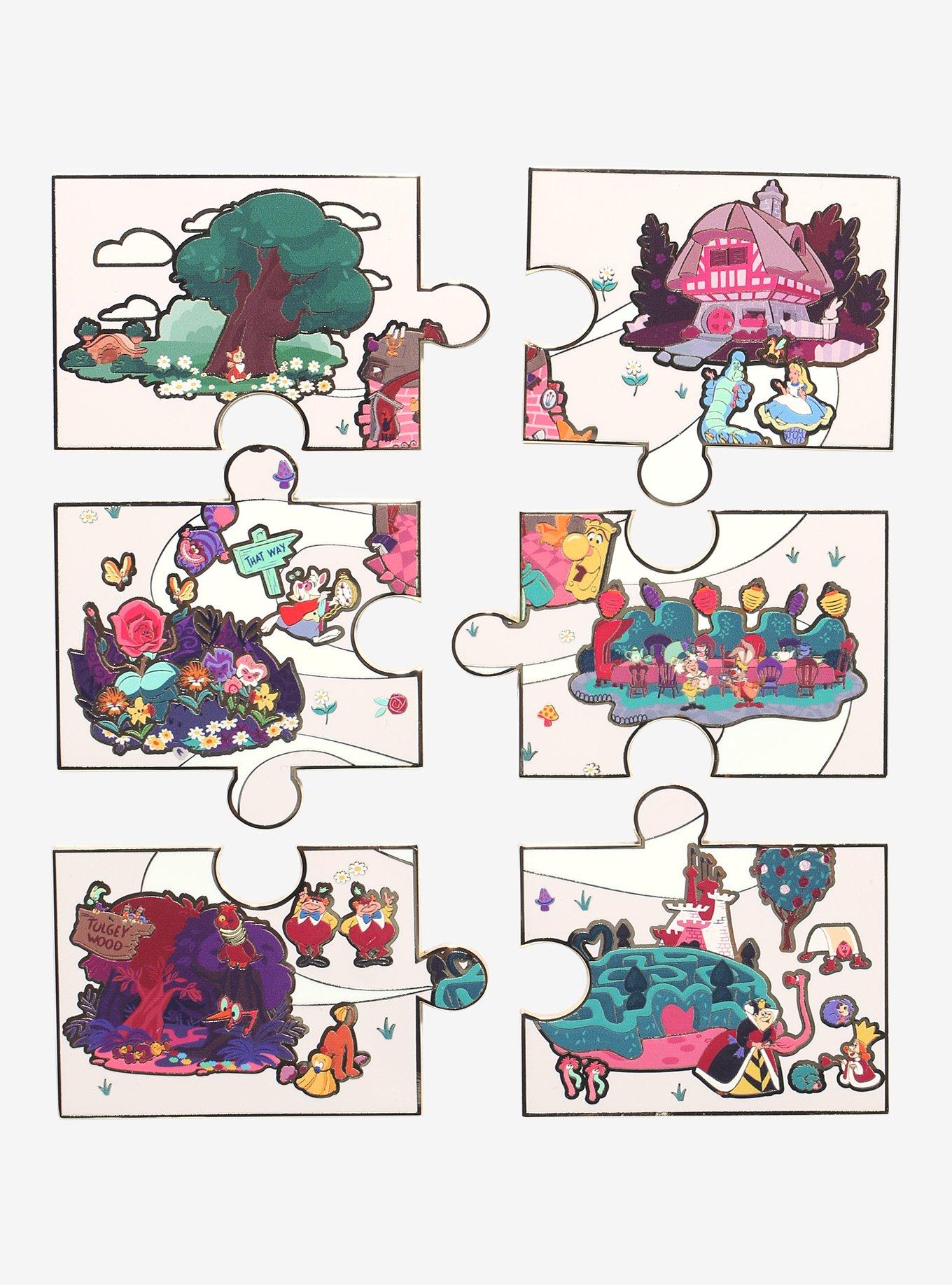 Disney Alice in Wonderland Puzzle Map Blind Box Enamel Pin - BoxLunch Exclusive, , hi-res