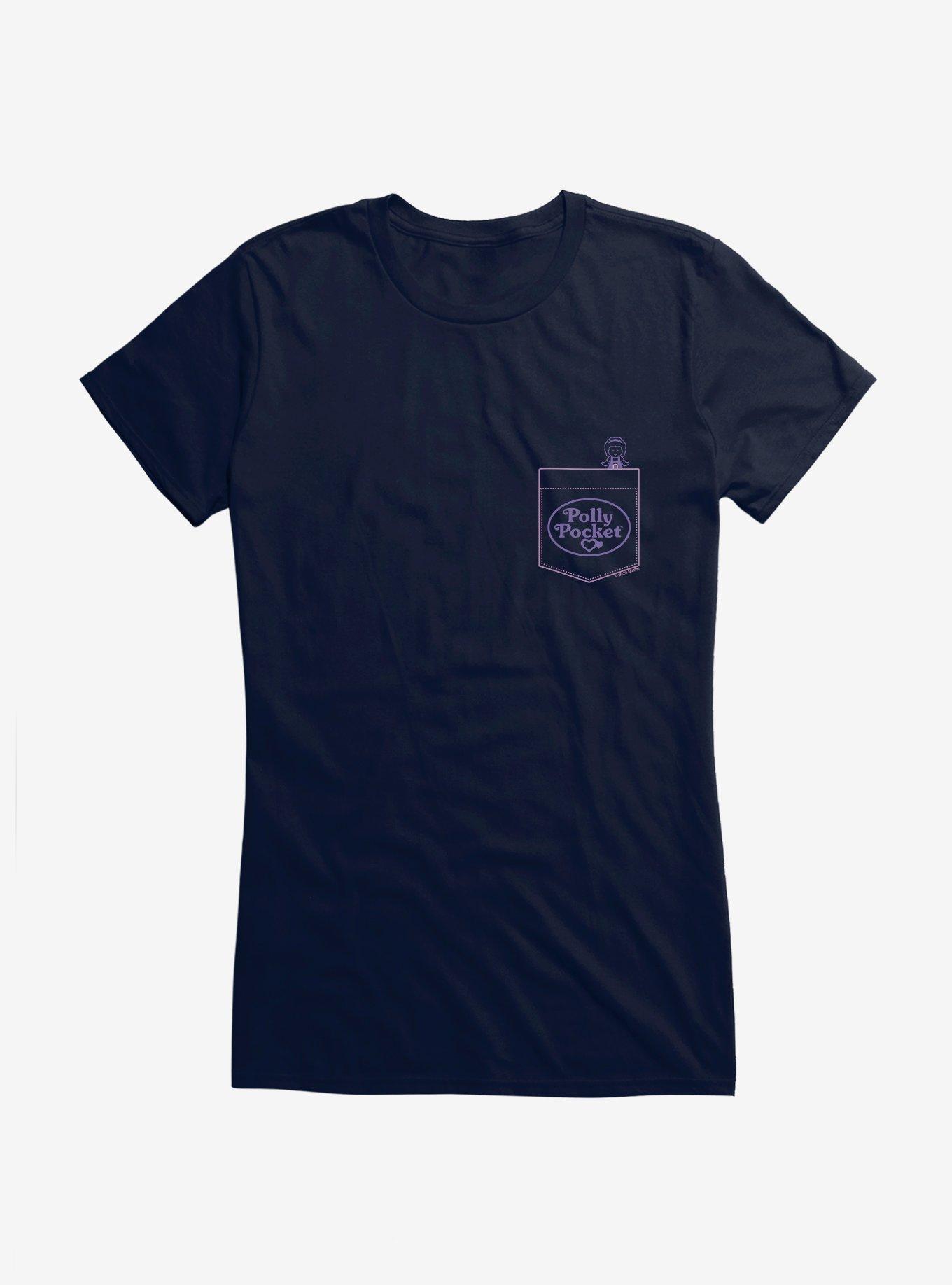 Polly Pocket Faux Pocket Icon Girls T-Shirt, NAVY, hi-res