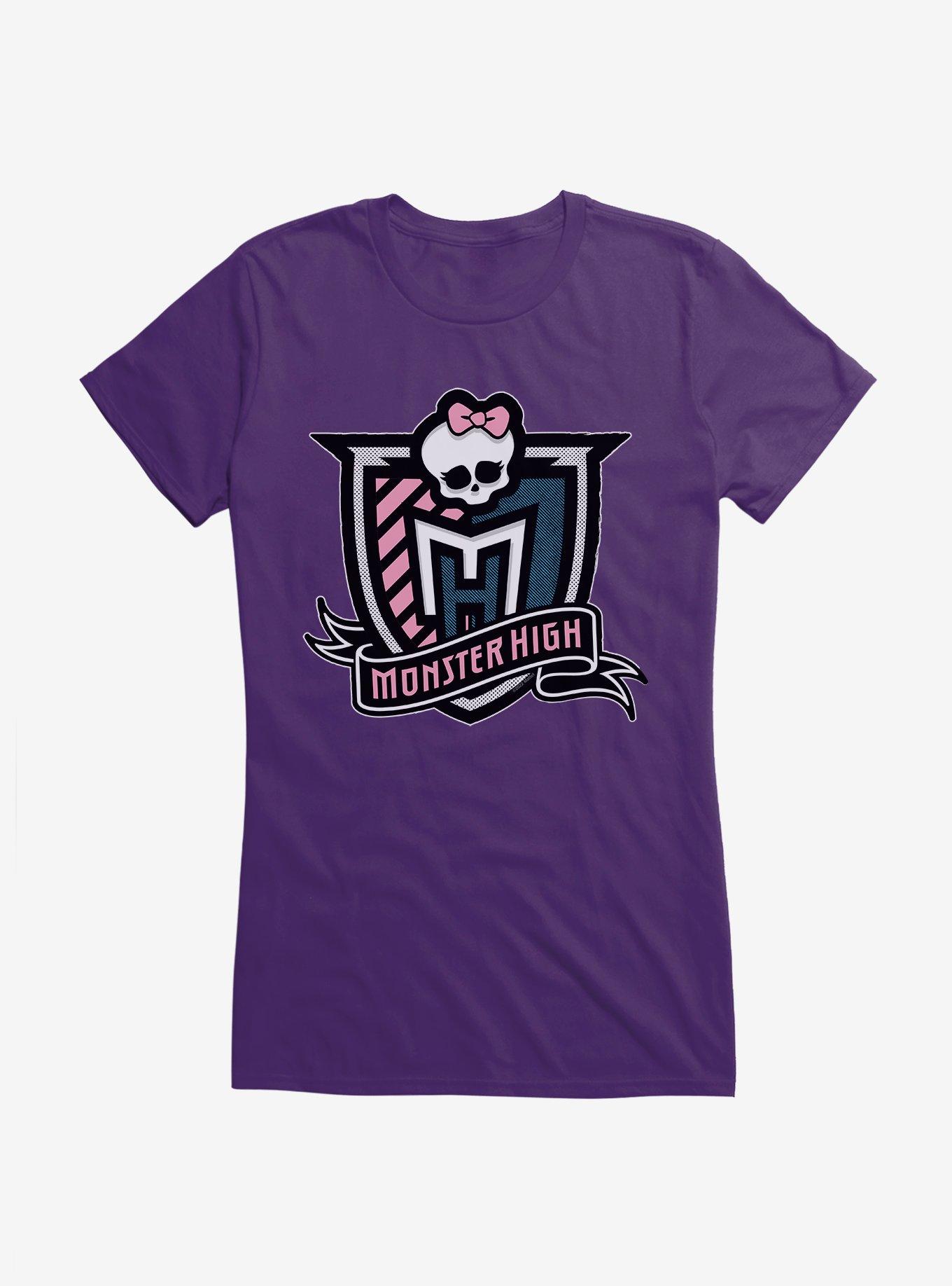 Monster High Cute Emblem Logo Girls T-Shirt, PURPLE, hi-res
