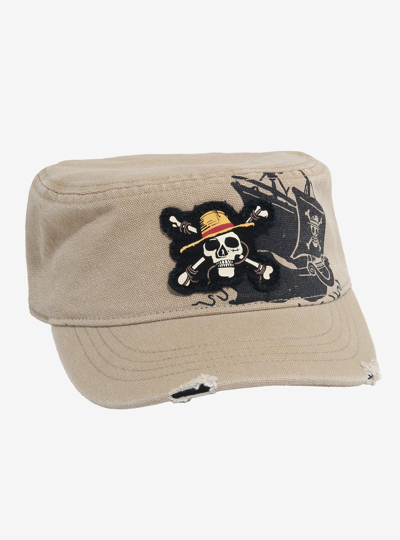 One Piece Jolly Roger Distressed Cadet Hat, , hi-res