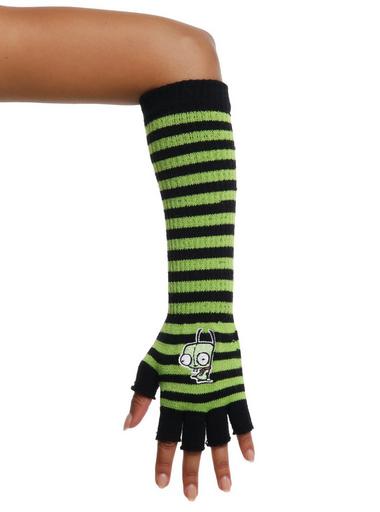 Invader Zim GIR Stripe Fingerless Arm Warmers | Hot Topic