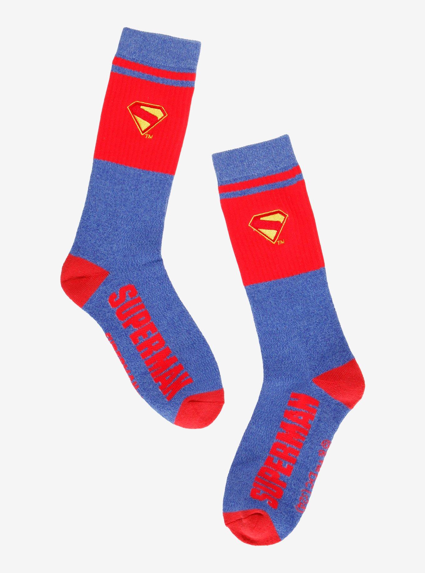 DC Comics Superman Logo Crew Socks - BoxLunch Exclusive, , hi-res