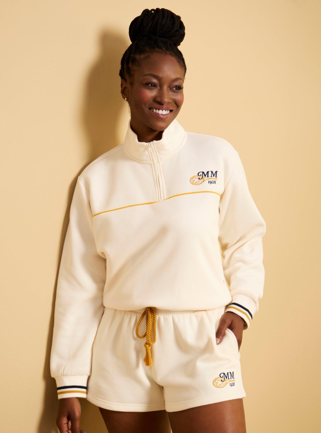 Disney Minnie Mouse Tennis Quarter Zip Women's Crewneck — BoxLunch Exclusive, , hi-res