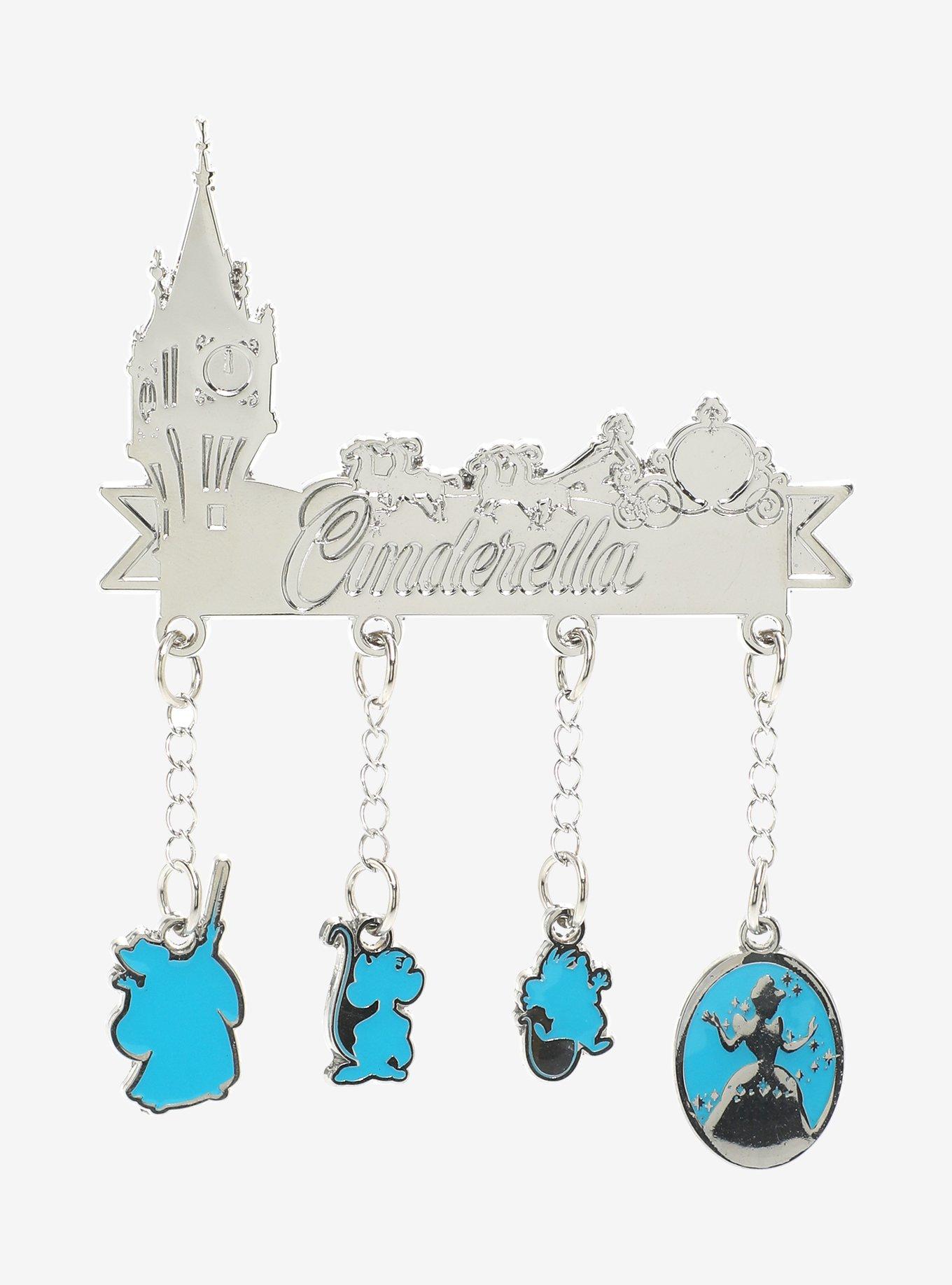 Disney Cinderella Dangling Charms Enamel Pin, , hi-res