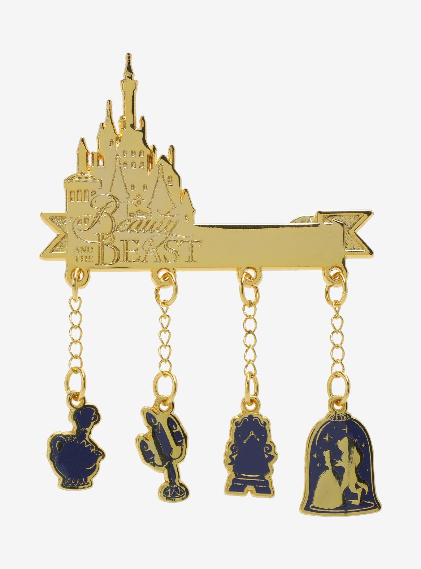 Disney Beauty And The Beast Icon Charms Enamel Pin, , hi-res