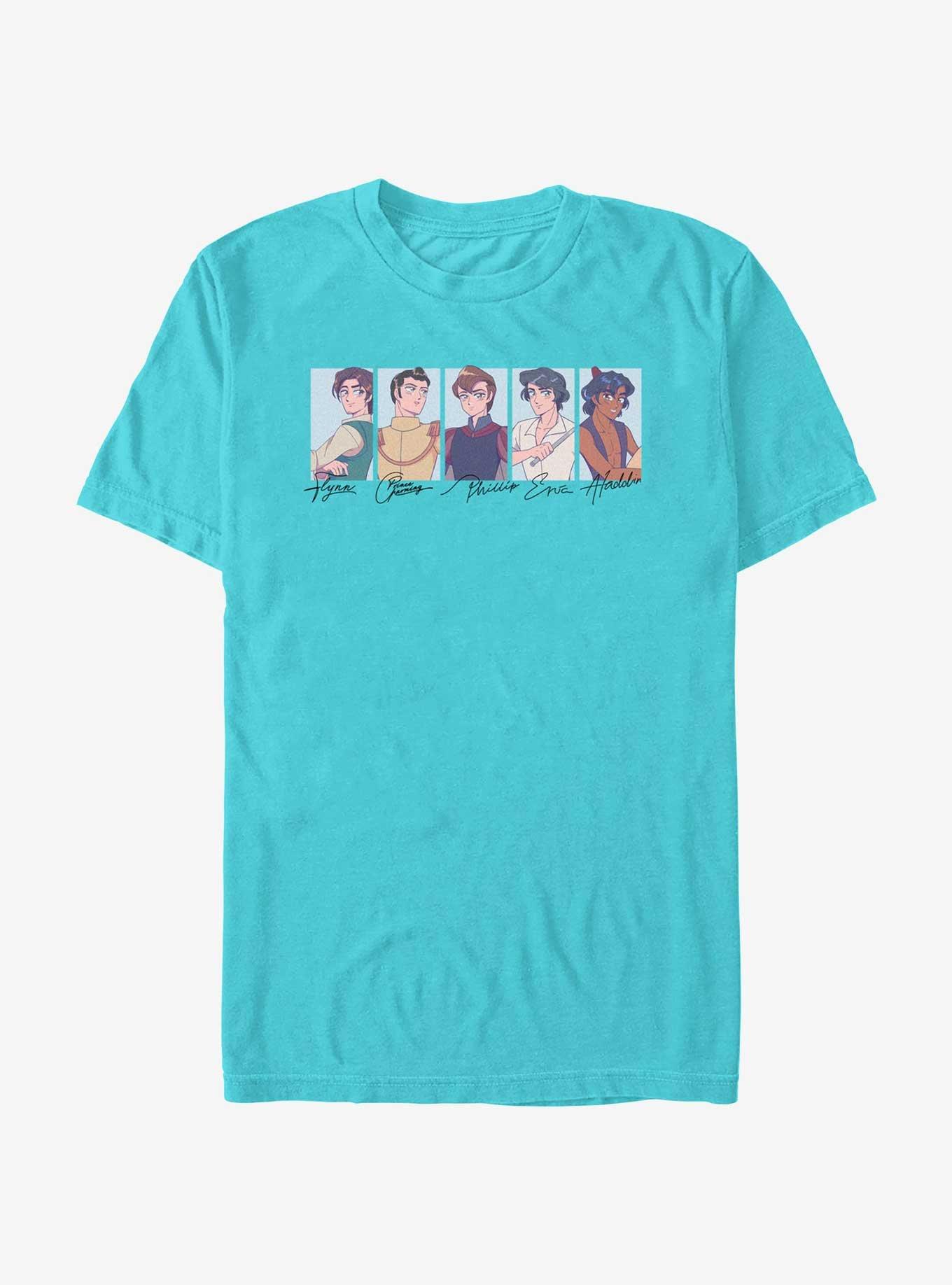 Disney Princesses Princes Manga Version T-Shirt, TAHI BLUE, hi-res