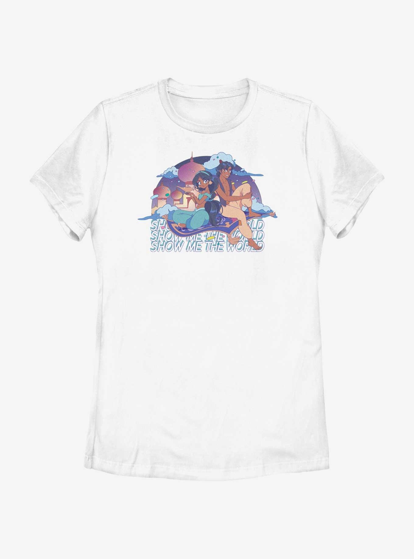 Disney Aladdin Show Me The World Womens T-Shirt, WHITE, hi-res