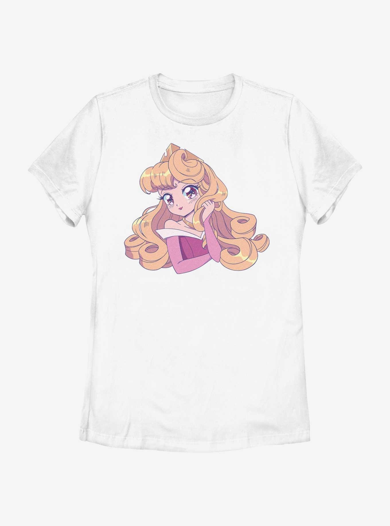 Disney Sleeping Beauty Cute Aurora Manga Version Womens T-Shirt, WHITE, hi-res