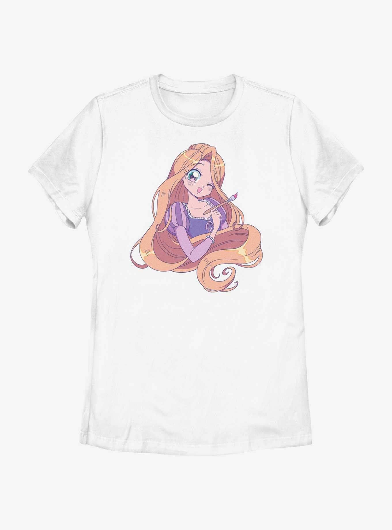 Disney Tangled Cute Rapunzel Manga Version Womens T-Shirt, WHITE, hi-res