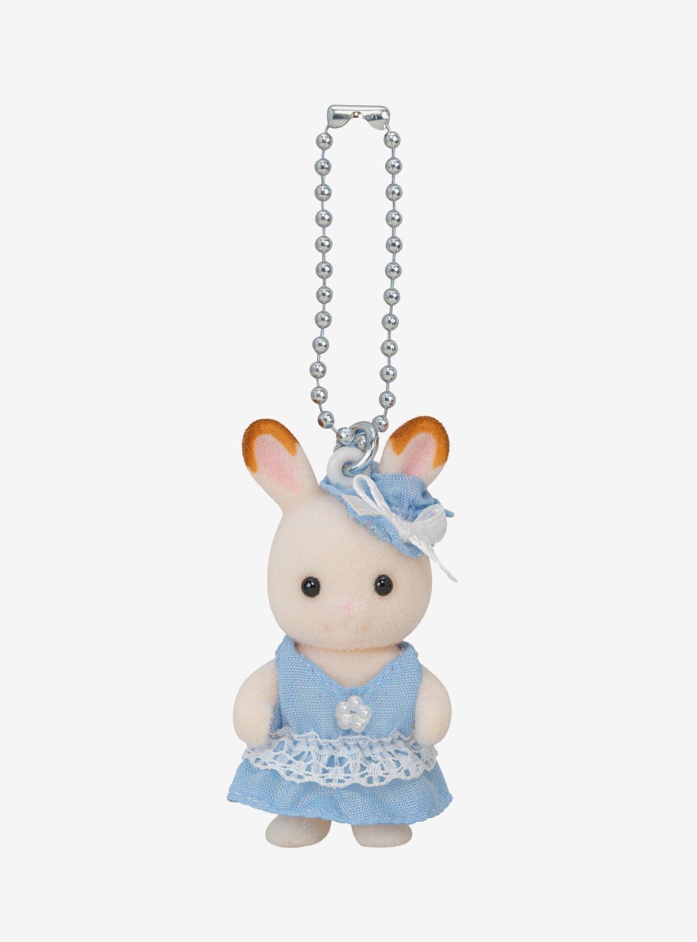 Calico Critters Chocolate Rabbit Flocked 3D Keychain, , hi-res