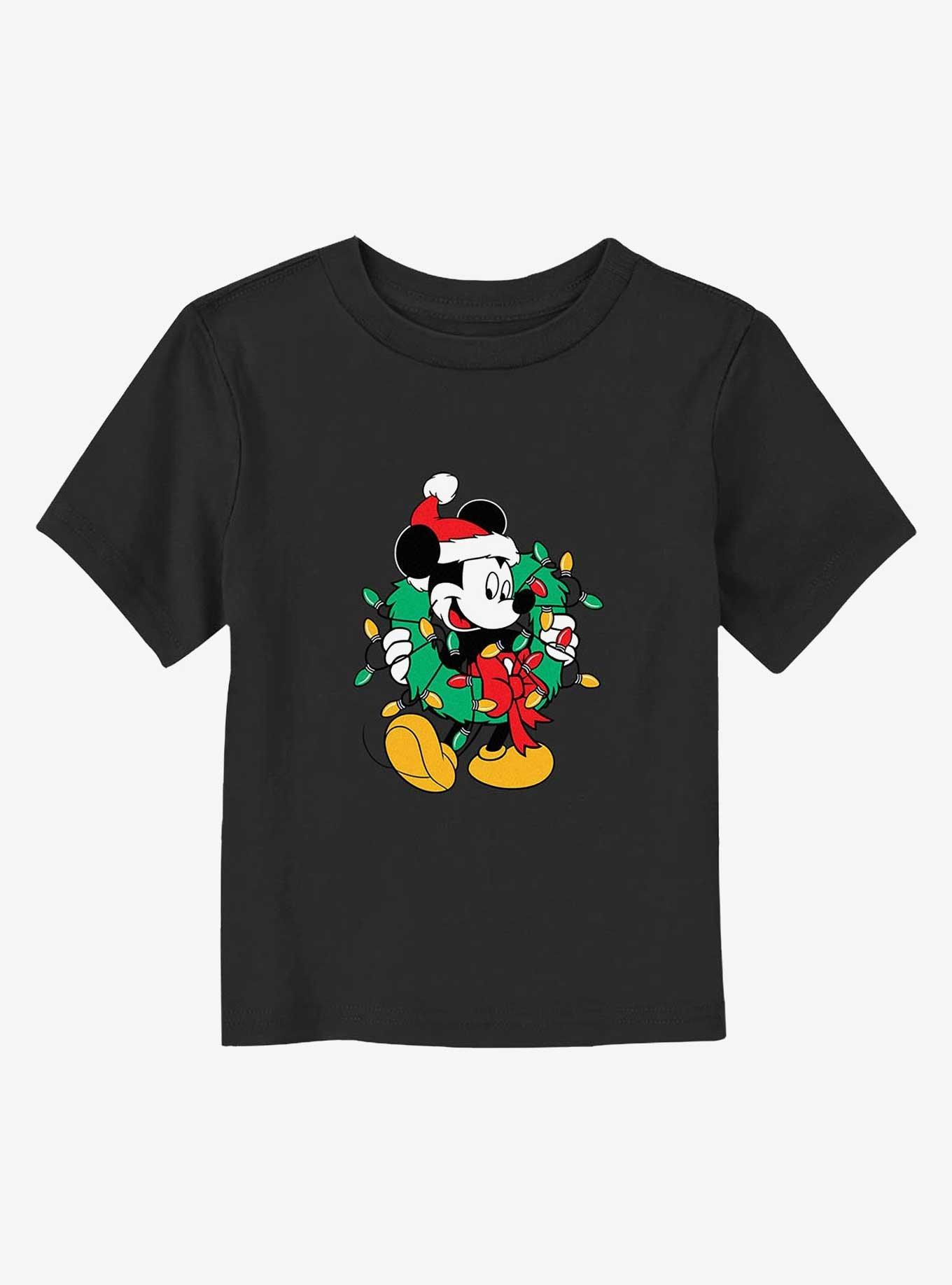 Mickey Mouse Mickey Santa Wreath Toddler T-Shirt, , hi-res