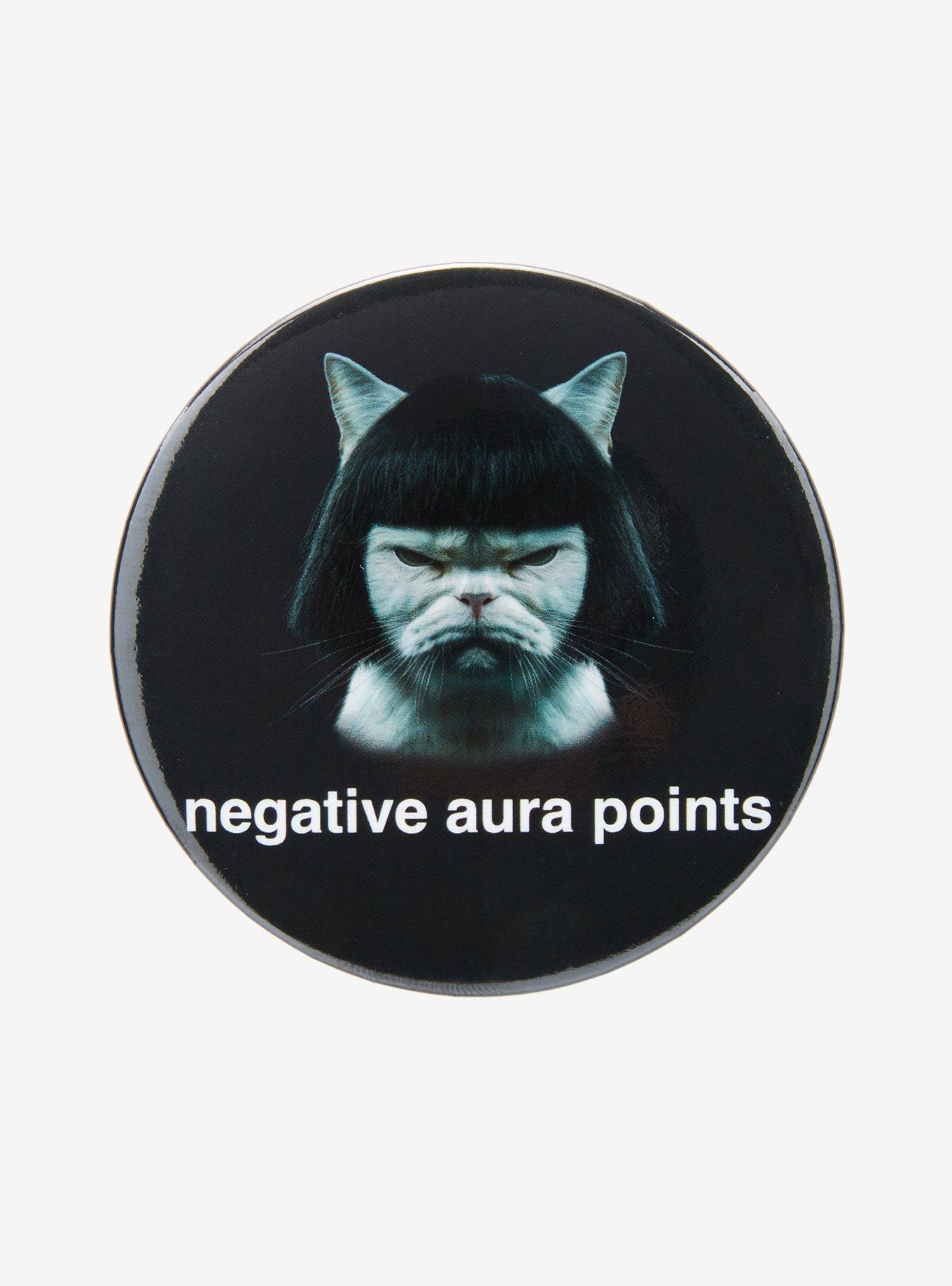 Cat Negative Aura Points 3 Inch Button, , hi-res