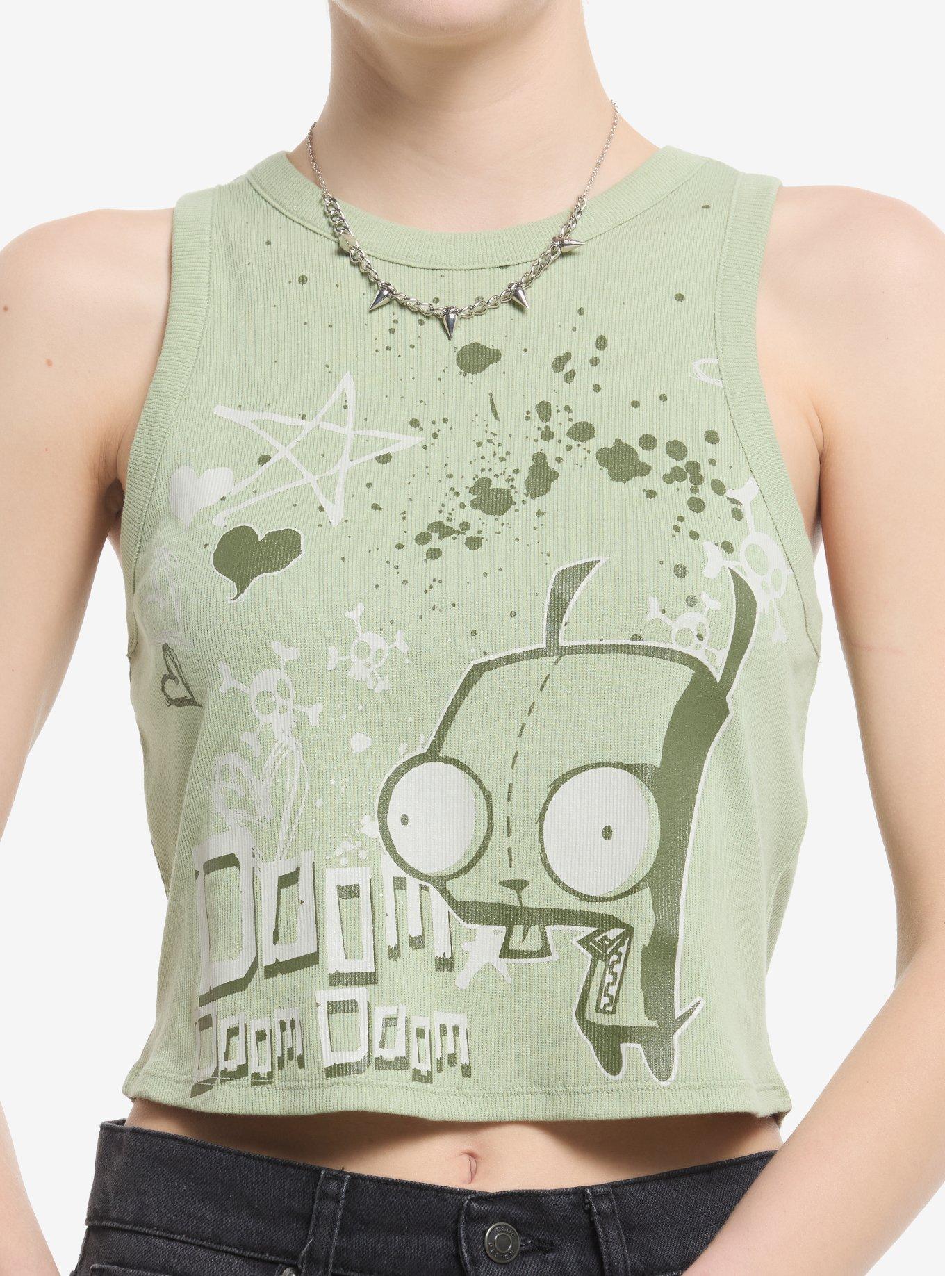 Invader Zim GIR Doom Tonal Girls Crop Tank Top