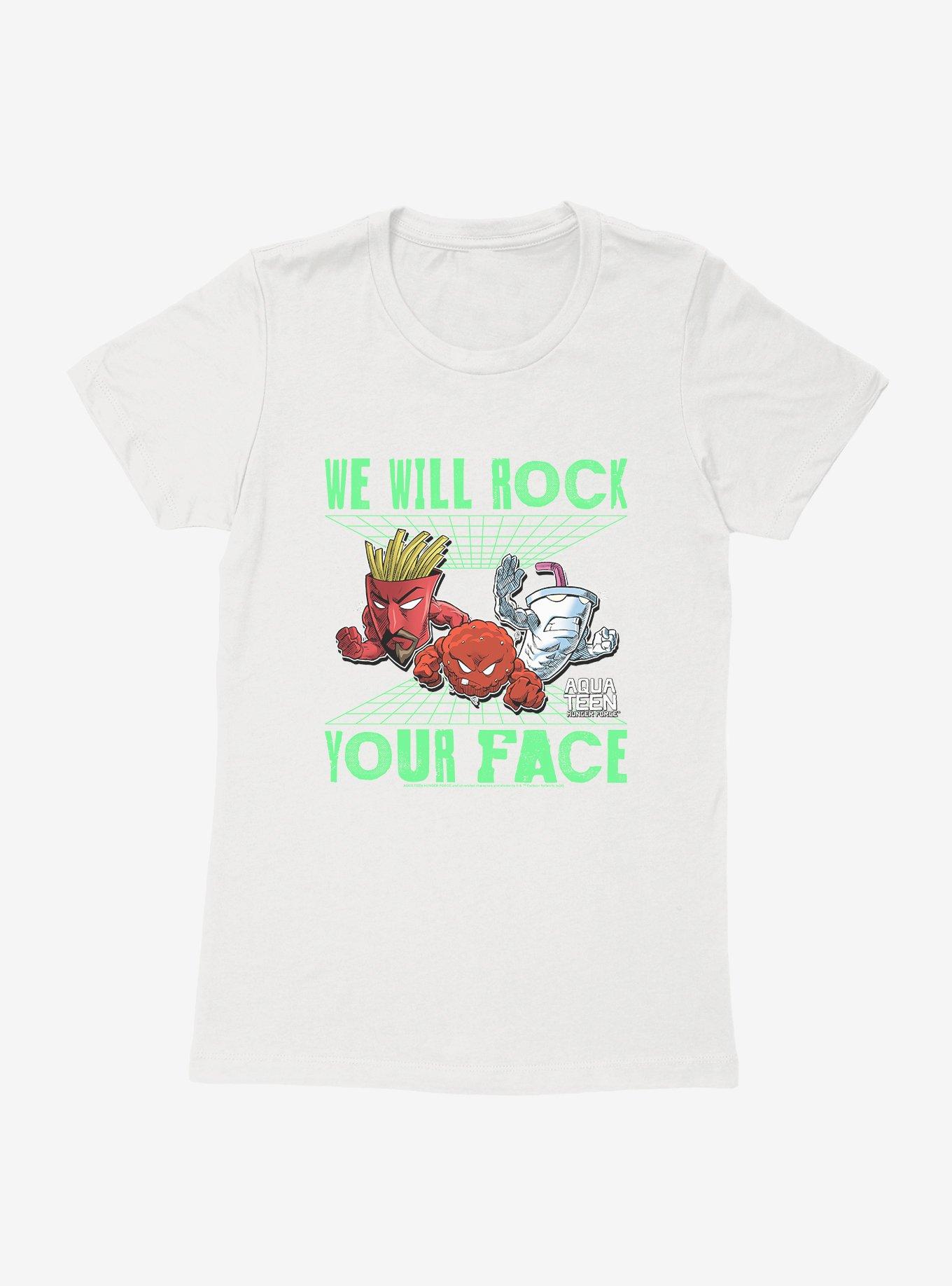 Aqua Teen Hunger Force We Will Rock Your Face Womens T-Shirt, , hi-res