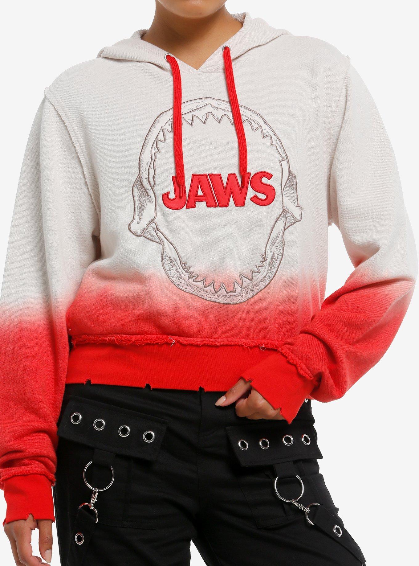 Her Universe Jaws Teeth Dip-Dye Girls Crop Hoodie, , hi-res