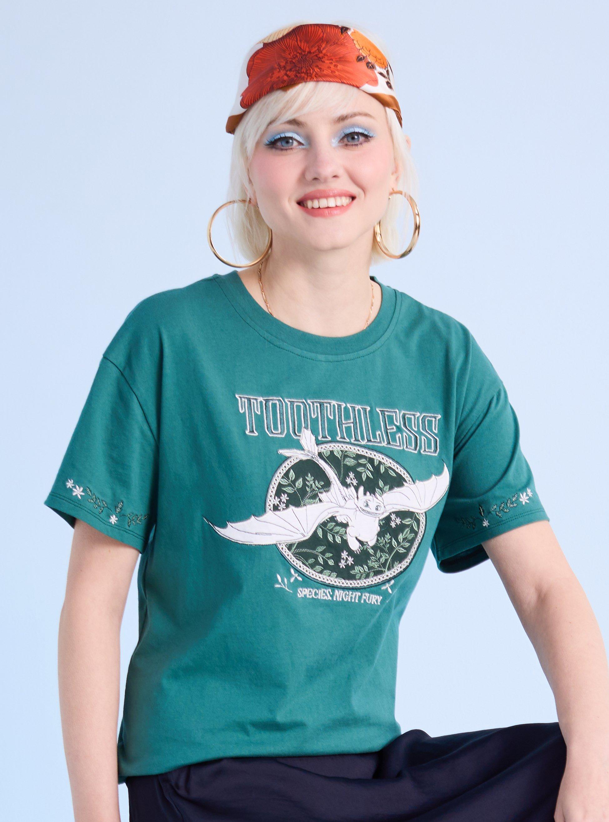 DreamWorks How to Train Your Dragon Toothless Embroidered Women's T-Shirt — BoxLunch Exclusive, , hi-res