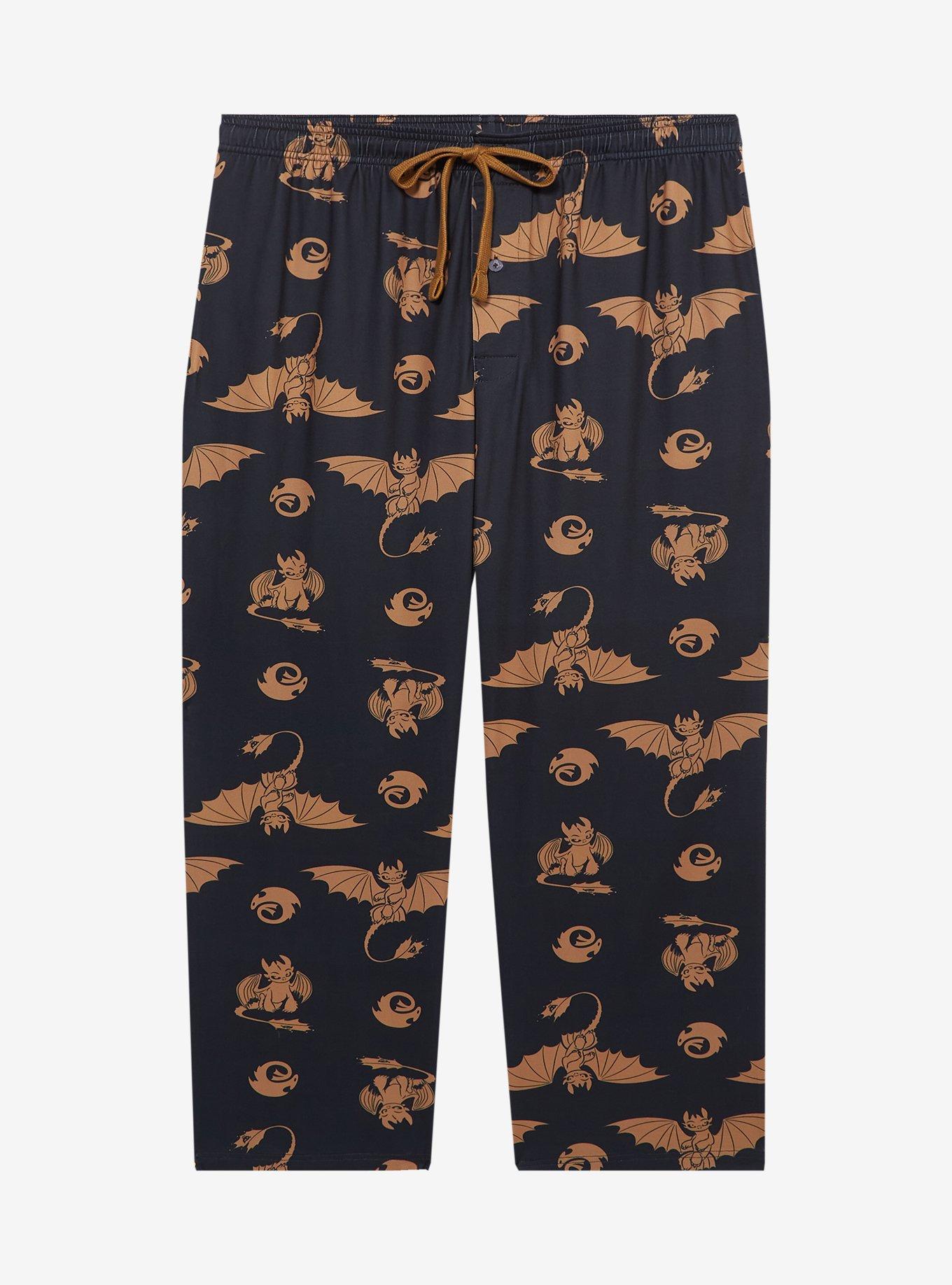 DreamWorks How To Train Your Dragon Toothless Poses Allover Print Plus Size Sleep Pants - BoxLunch Exclusive, FOREST GREEN, hi-res