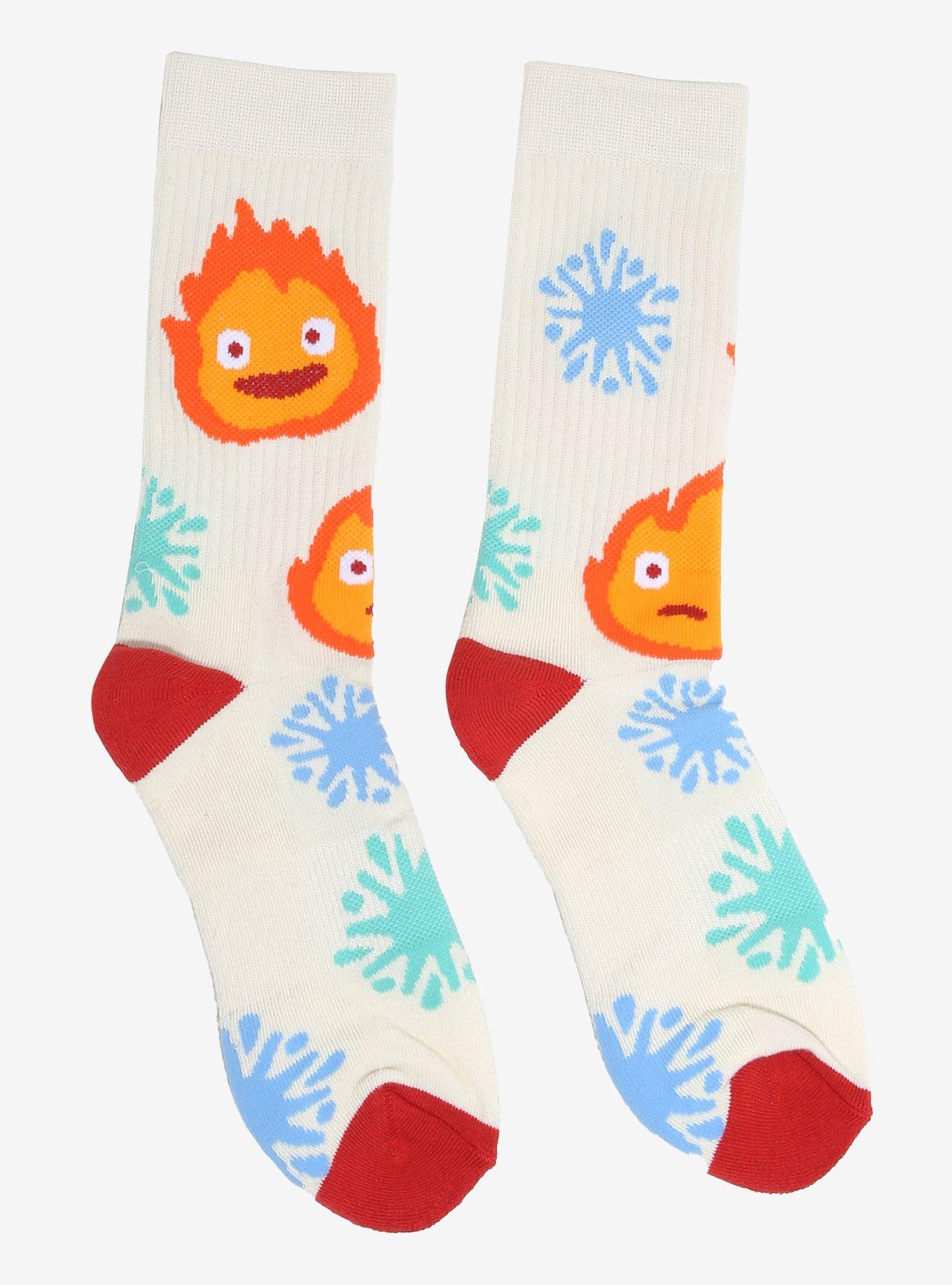 Studio Ghibli® Howl's Moving Castle Calcifer Sparks Allover Print Crew Socks - BoxLunch Exclusive, , hi-res