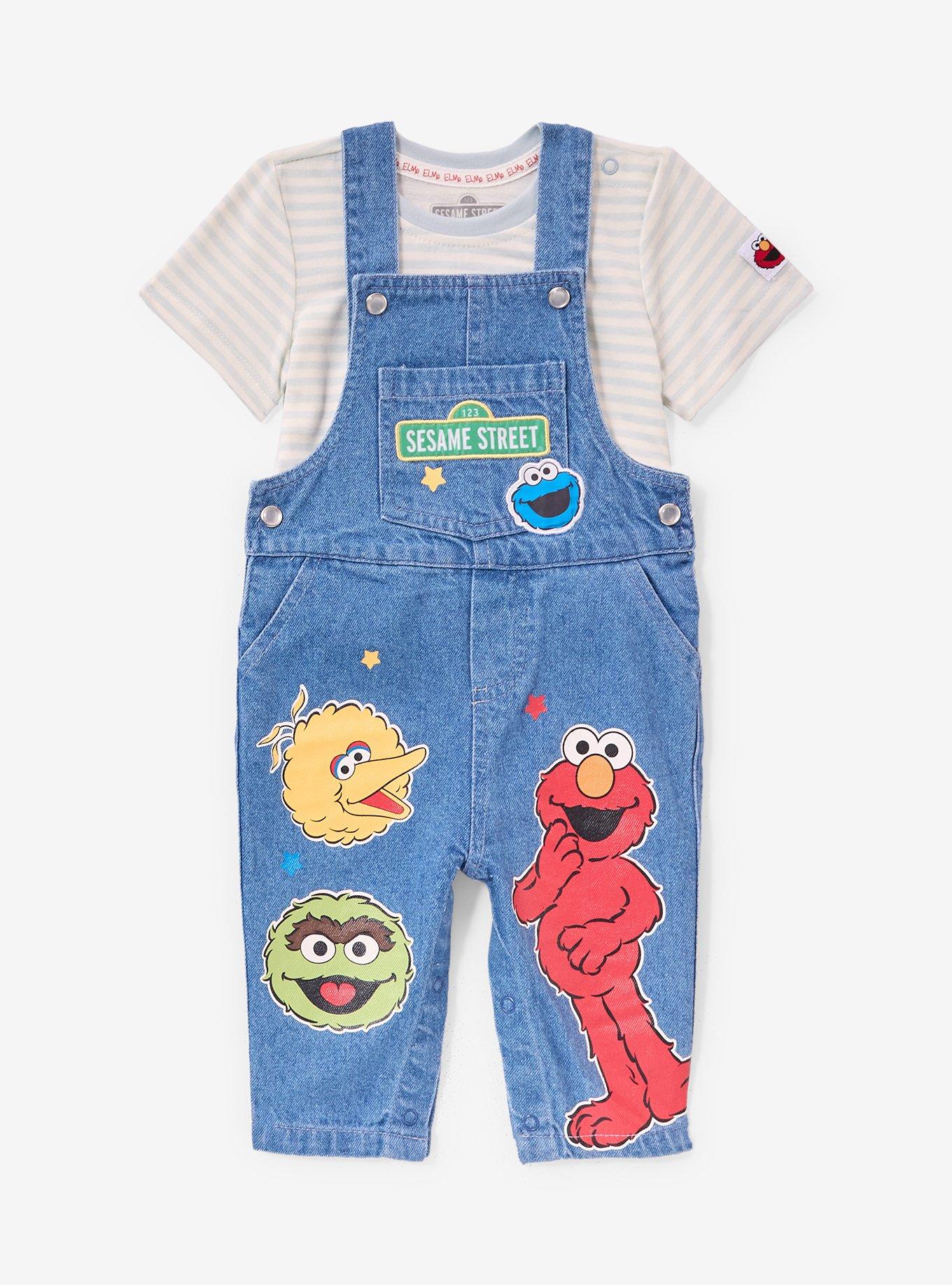 Sesame Street Characters Infant Overalls & T-Shirt Set - BoxLunch Exclusive, , hi-res
