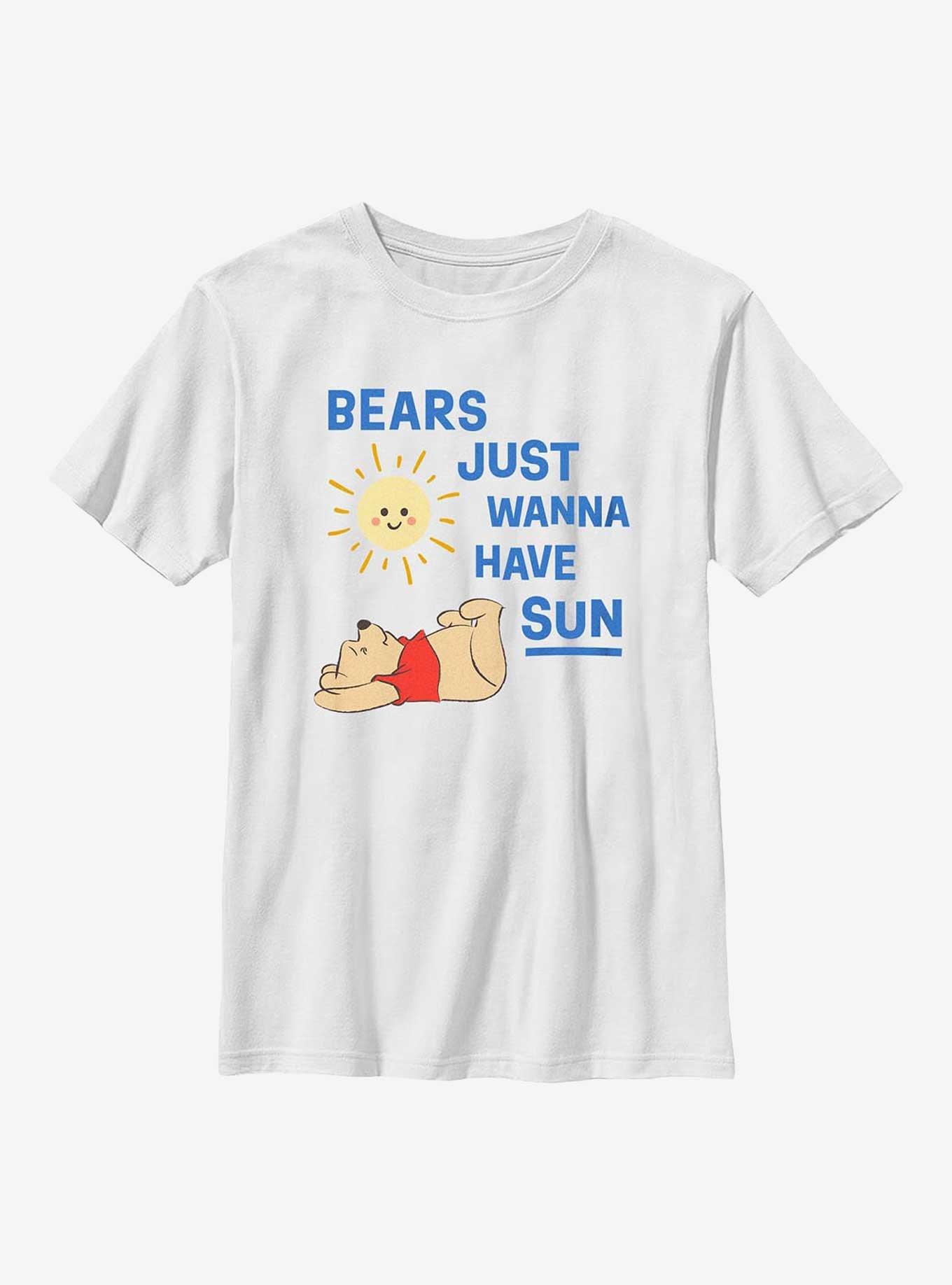 Disney Winnie The Pooh Just Wanna Have Sun Youth T-Shirt, WHITE, hi-res