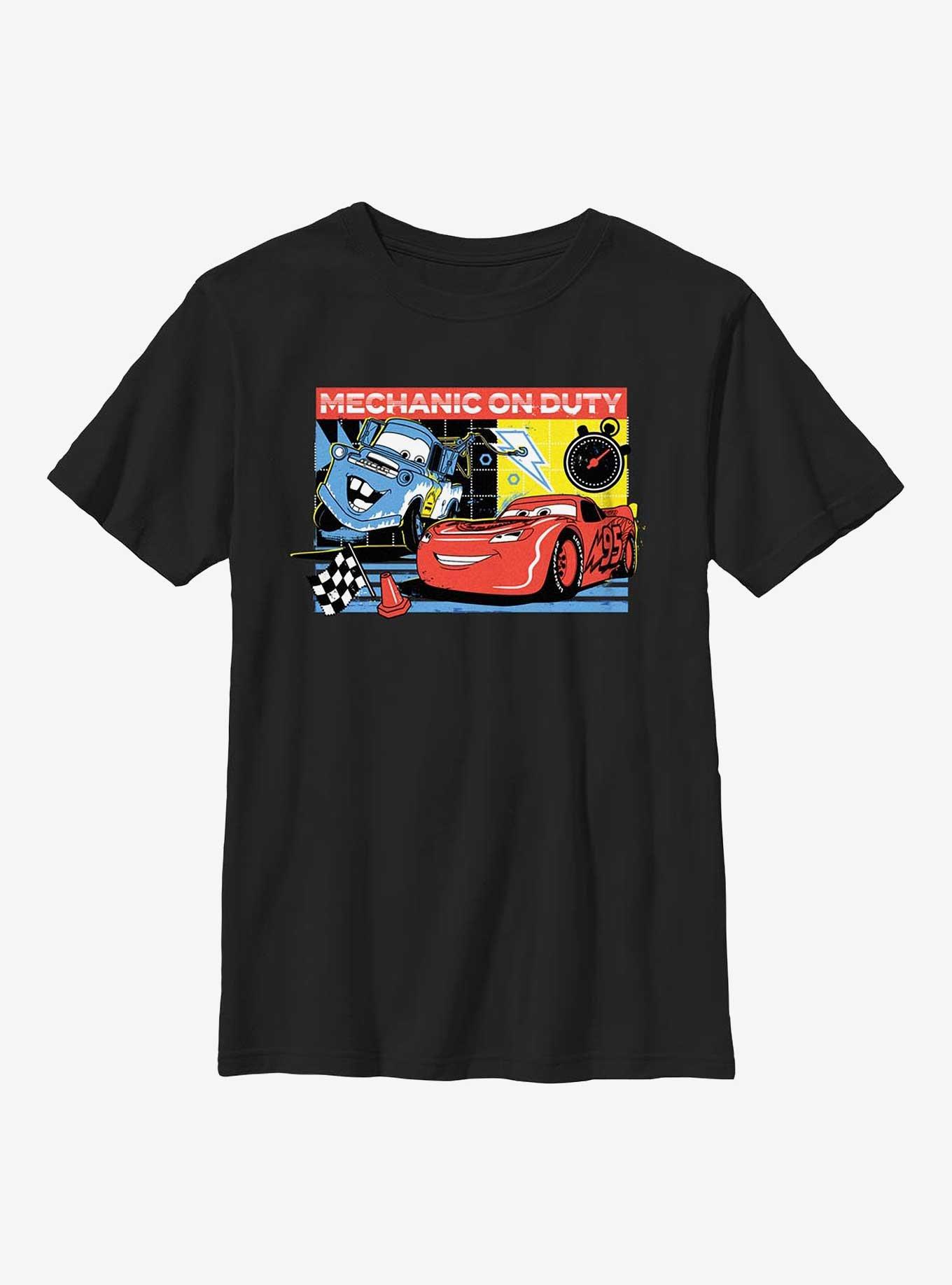 Disney Pixar Cars Mechanic On Duty Youth T-Shirt, BLACK, hi-res