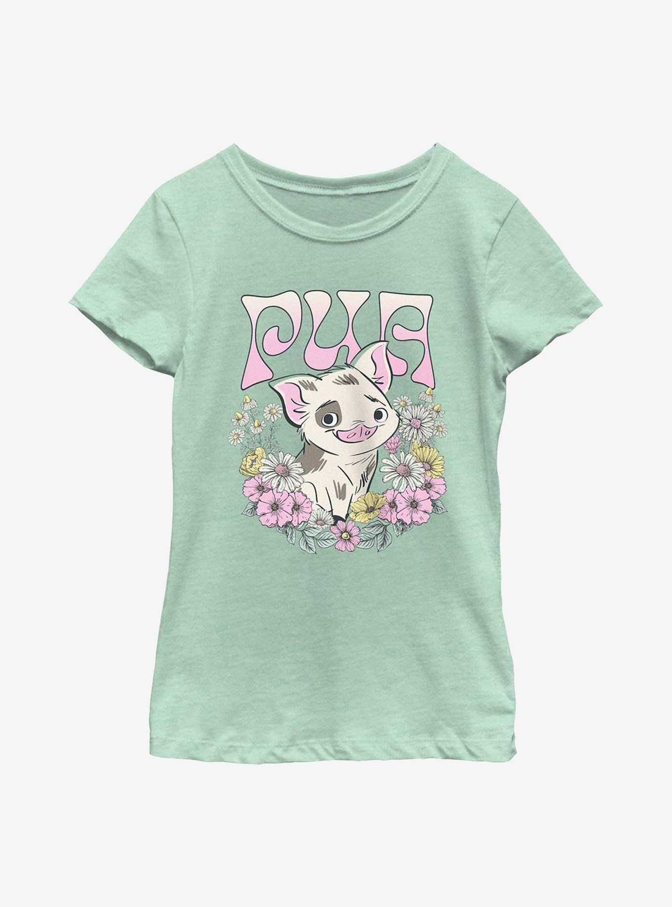 Disney Moana Pua Floral Wreath Youth Girls T-Shirt, , hi-res