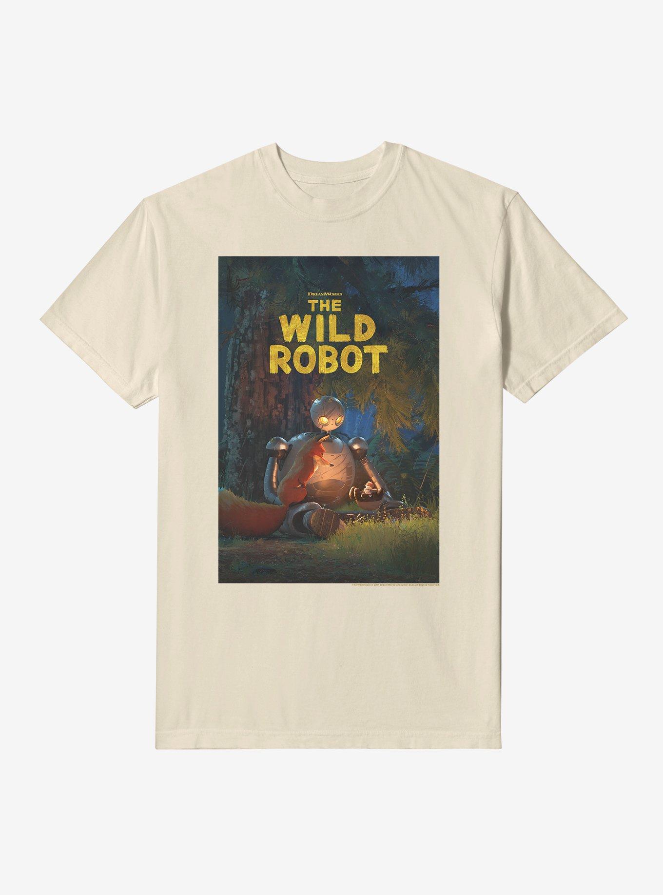 The Wild Robot Movie Poster Garment Dye T-Shirt, IVORY, hi-res