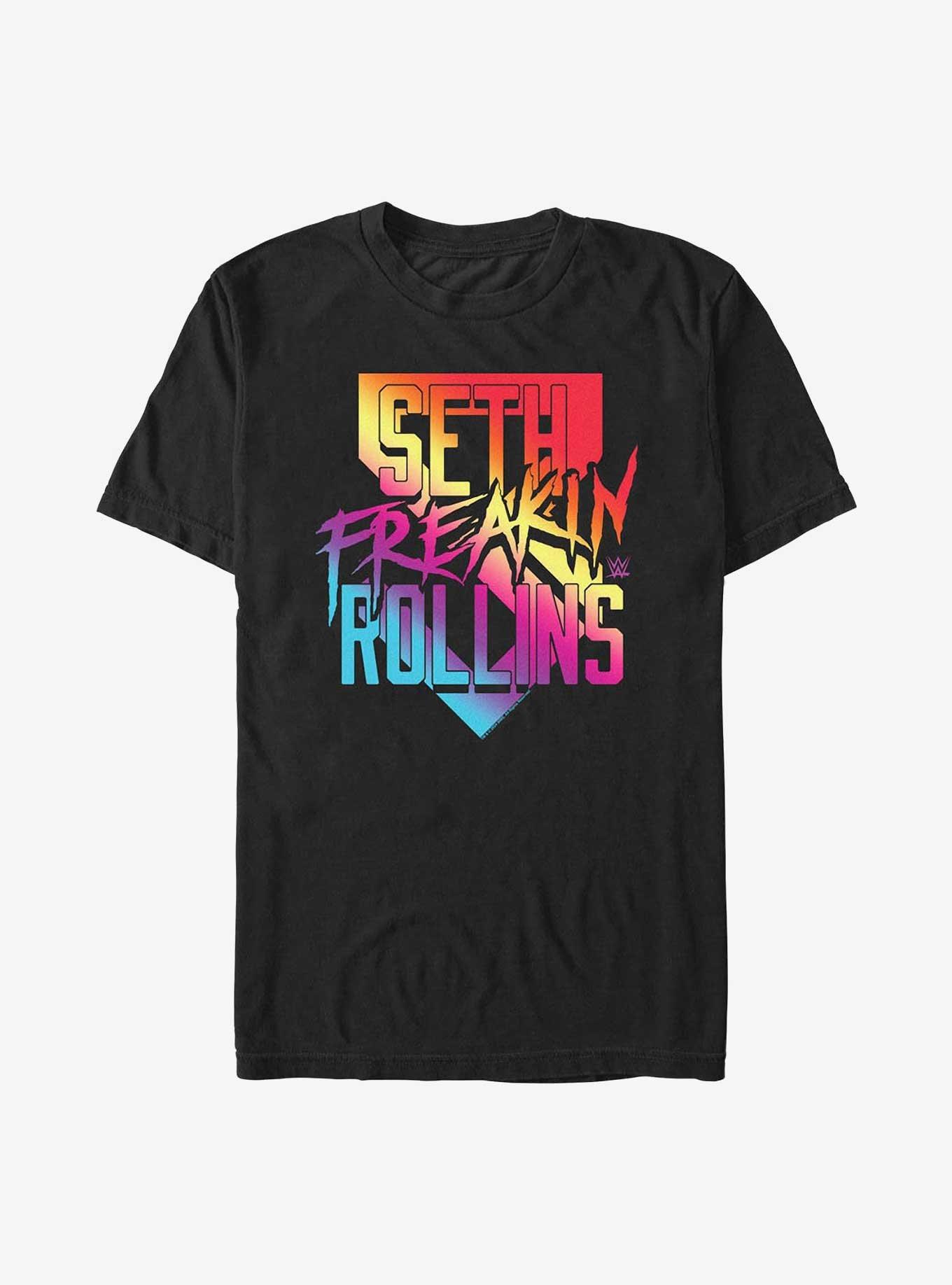 WWE Seth Freakin Rollins Multicolor Logo T-Shirt, BLACK, hi-res