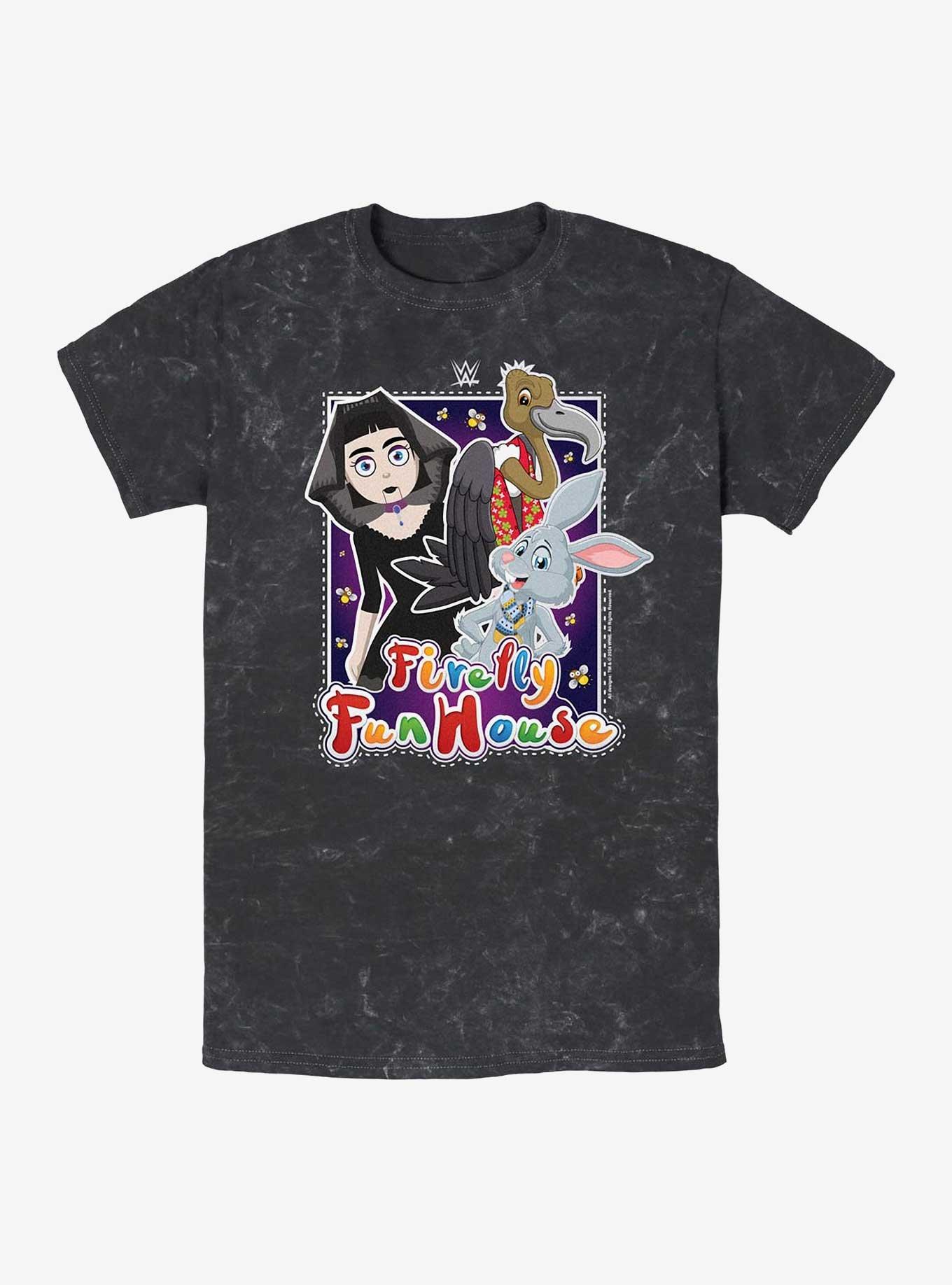WWE Firefly Fun House Mineral Wash T-Shirt, BLACK, hi-res