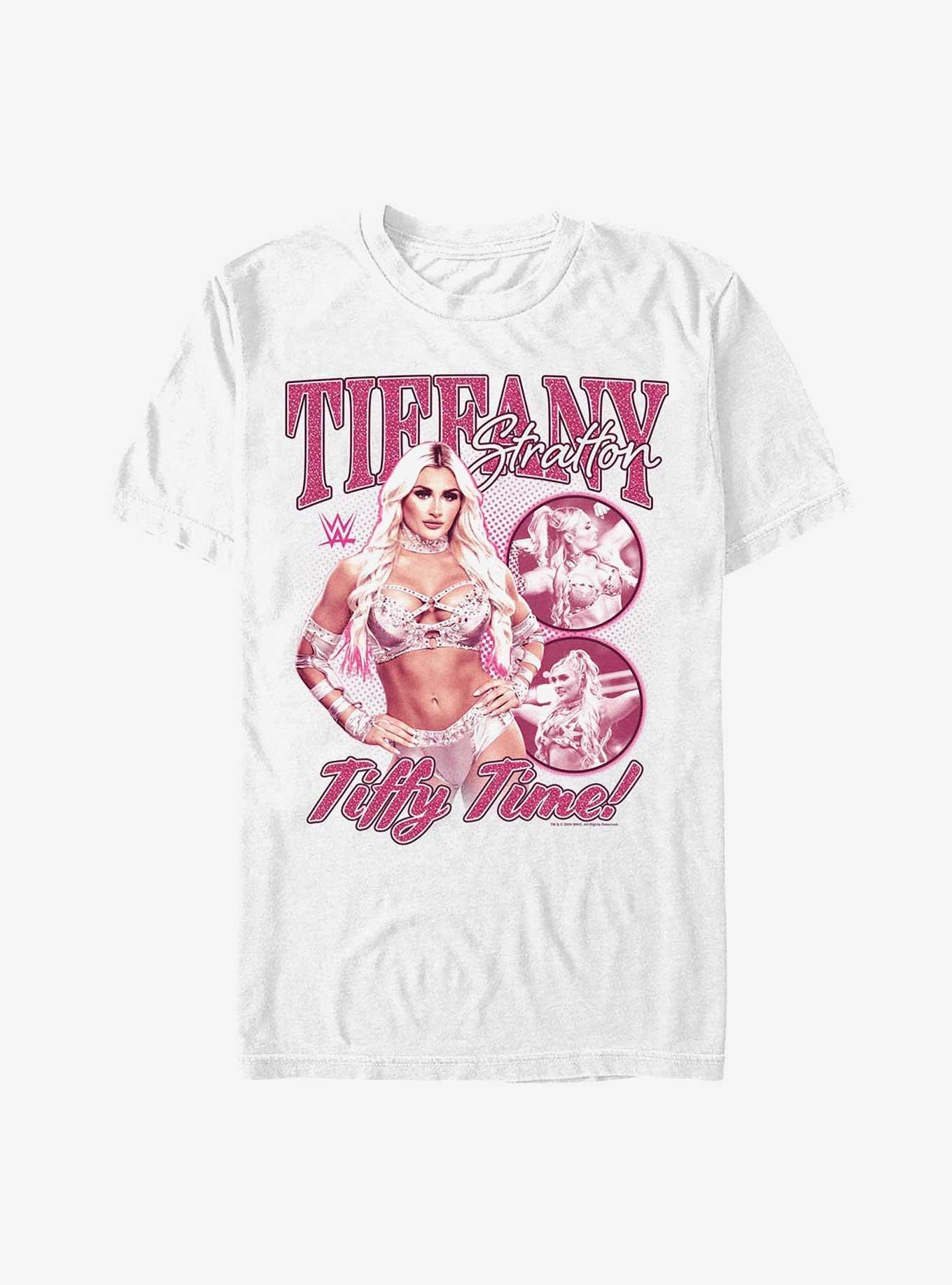 WWE Tiffany Stratton Tiffy Time Collage T-Shirt, WHITE, hi-res
