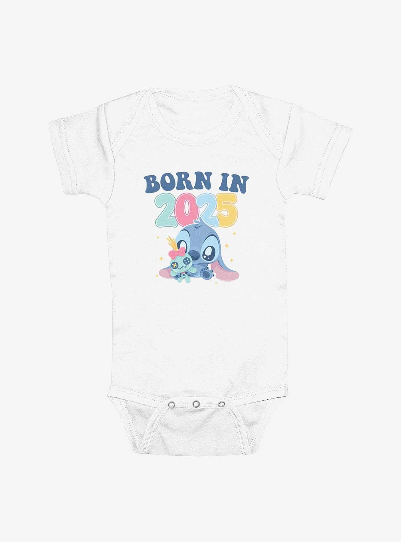 Disney Lilo & Stitch Born In 2025 Infant Bodysuit - WHITE