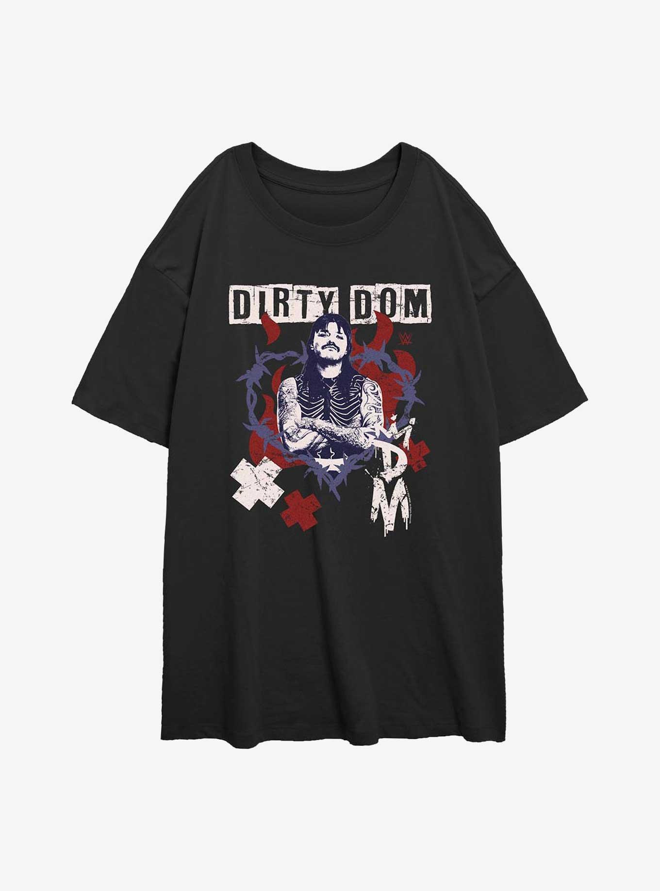 WWE Dirty Dominik Mysterio Portrait Womens Oversized T-Shirt, BLACK, hi-res