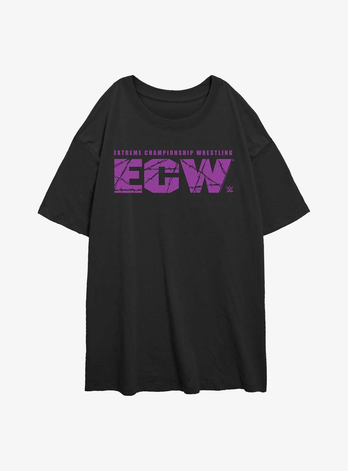 WWE ECW Logo Womens Oversized T-Shirt, BLACK, hi-res