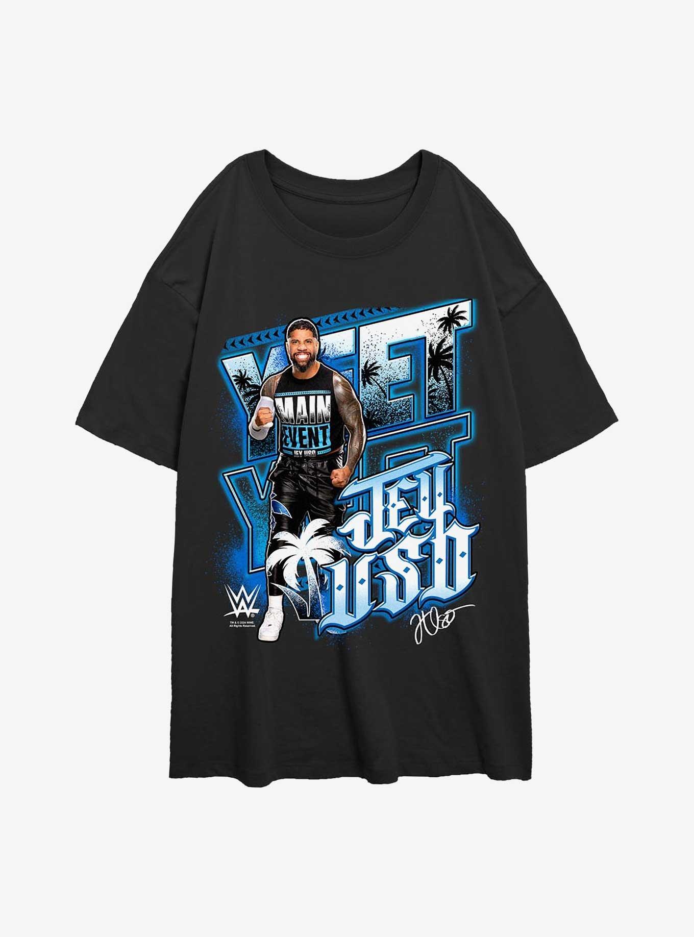 WWE Jey Uso Yeet Portrait Womens Oversized T-Shirt, BLACK, hi-res