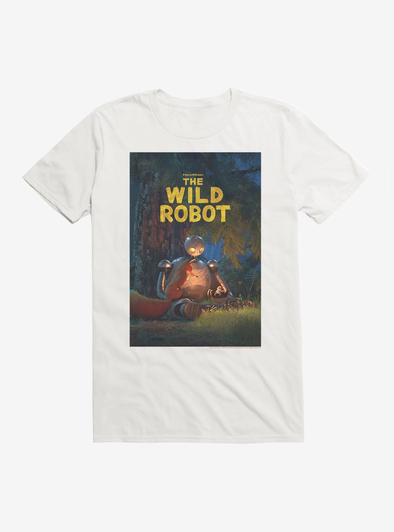 The Wild Robot Movie Poster T-Shirt, WHITE, hi-res