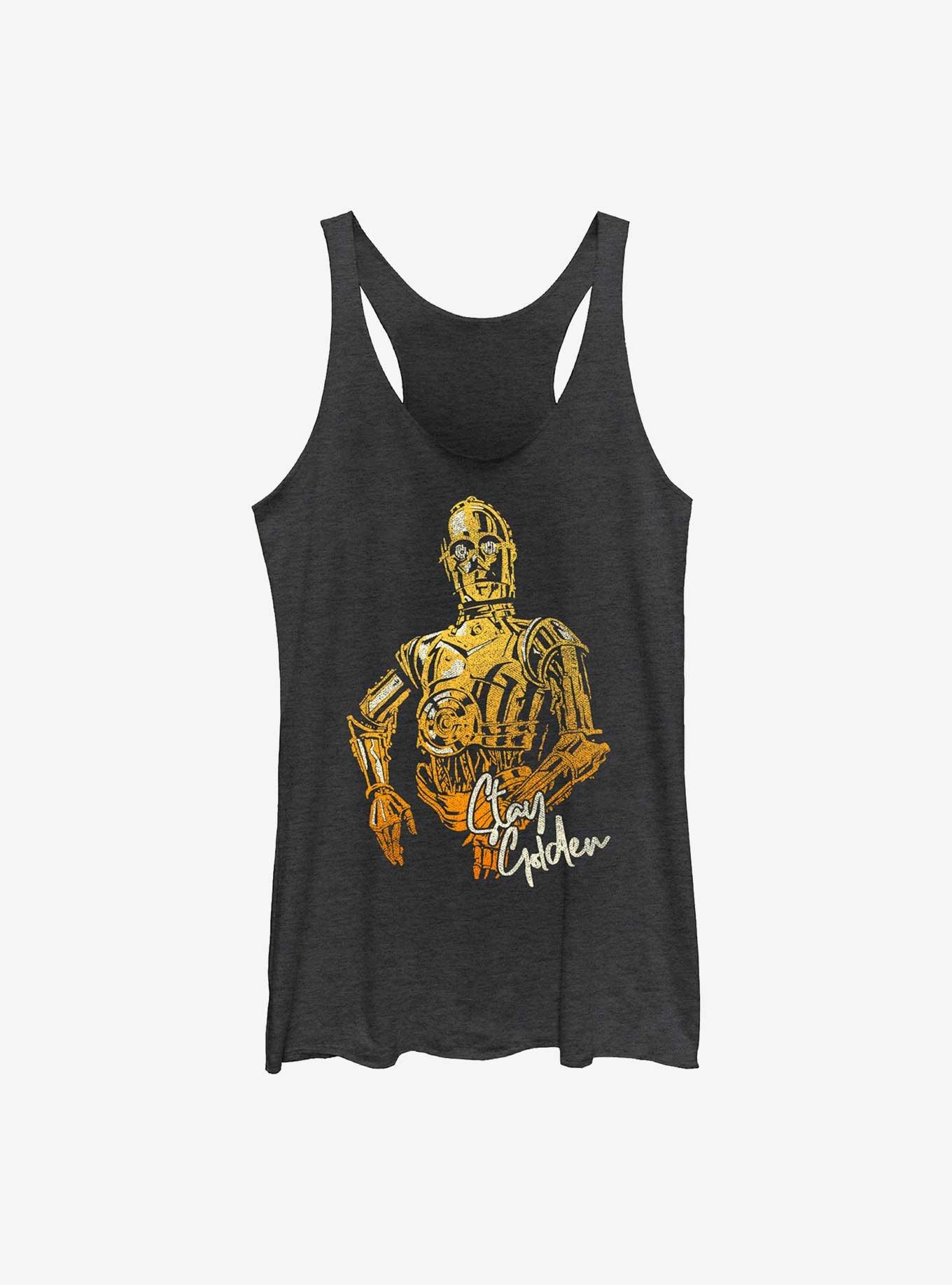 Star Wars C-3P0 Stay Golden Girls Tank, BLK HTR, hi-res